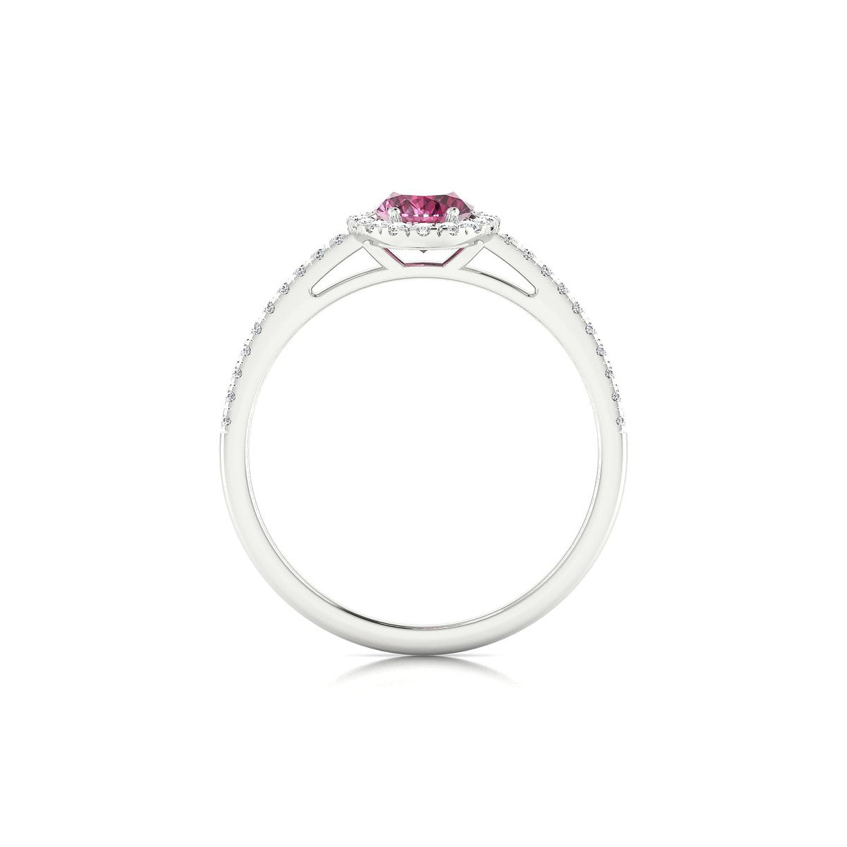 Sunrise | 18k White Gold 7 x 5 mm Oval Rhodolite Ring