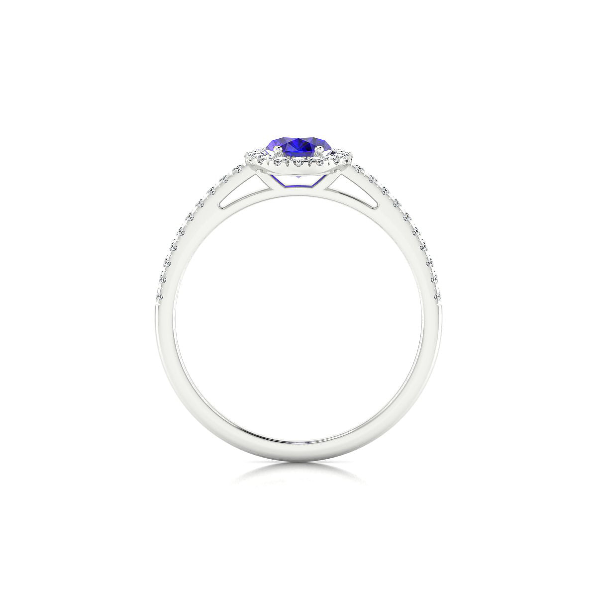 Sunrise | 18k White Gold 7 x 5 mm Oval Tanzanite Ring