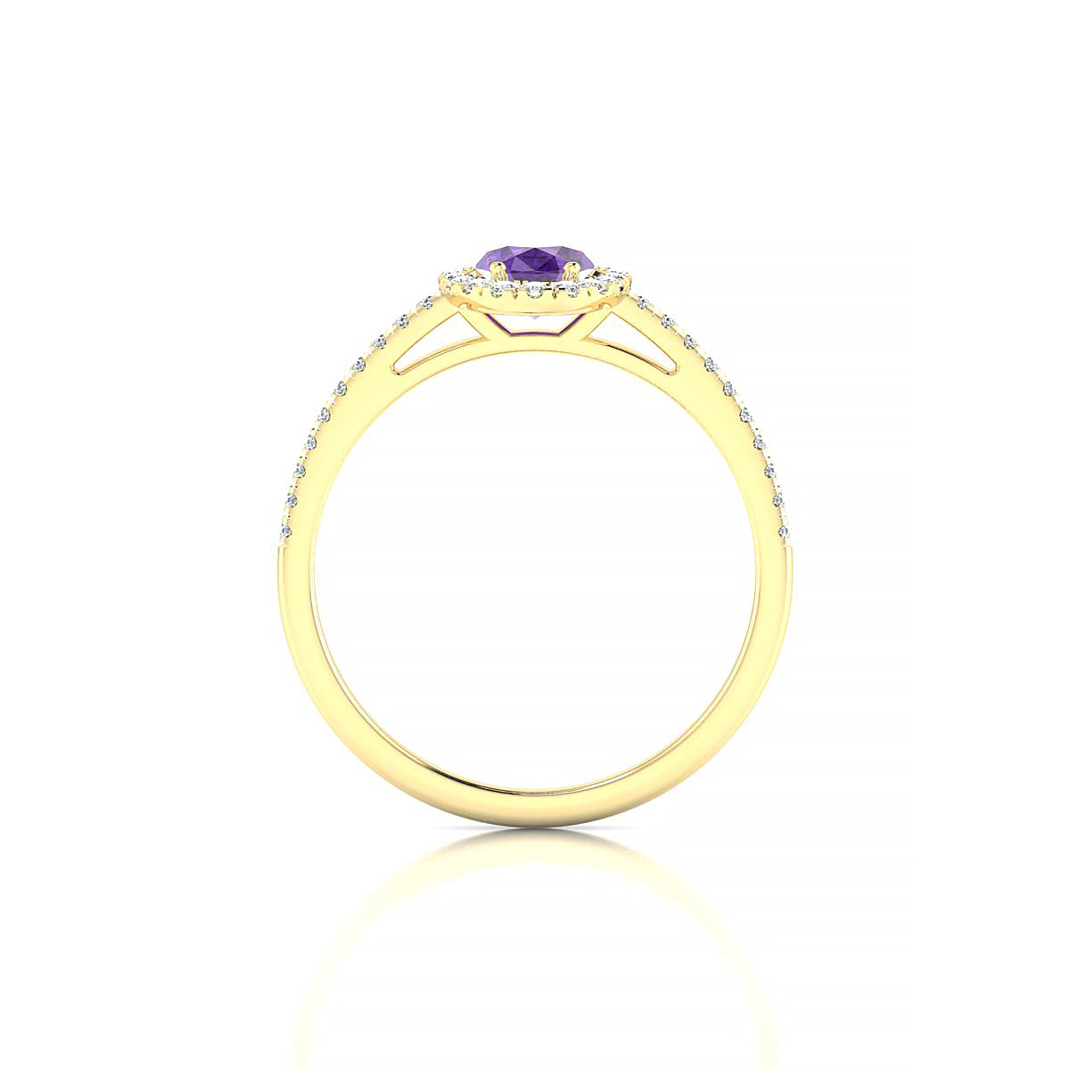 Sunrise | 18k Yellow Gold 7 x 5 mm Oval Amethyst Ring