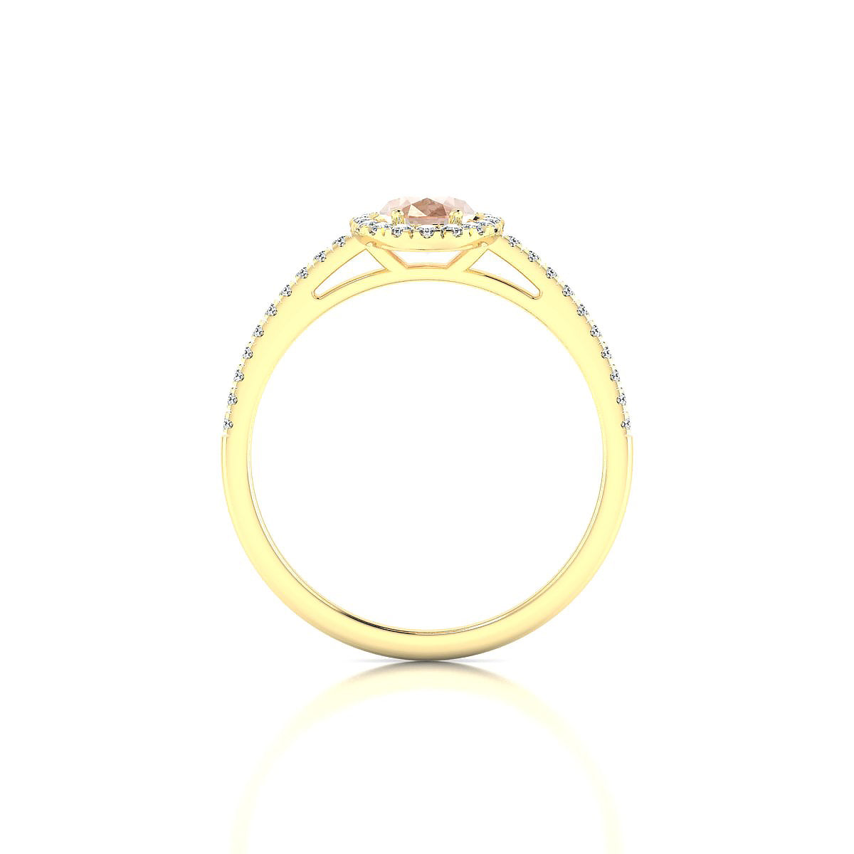Sunrise | 18k Yellow Gold 7 x 5 mm Oval Morganite Ring