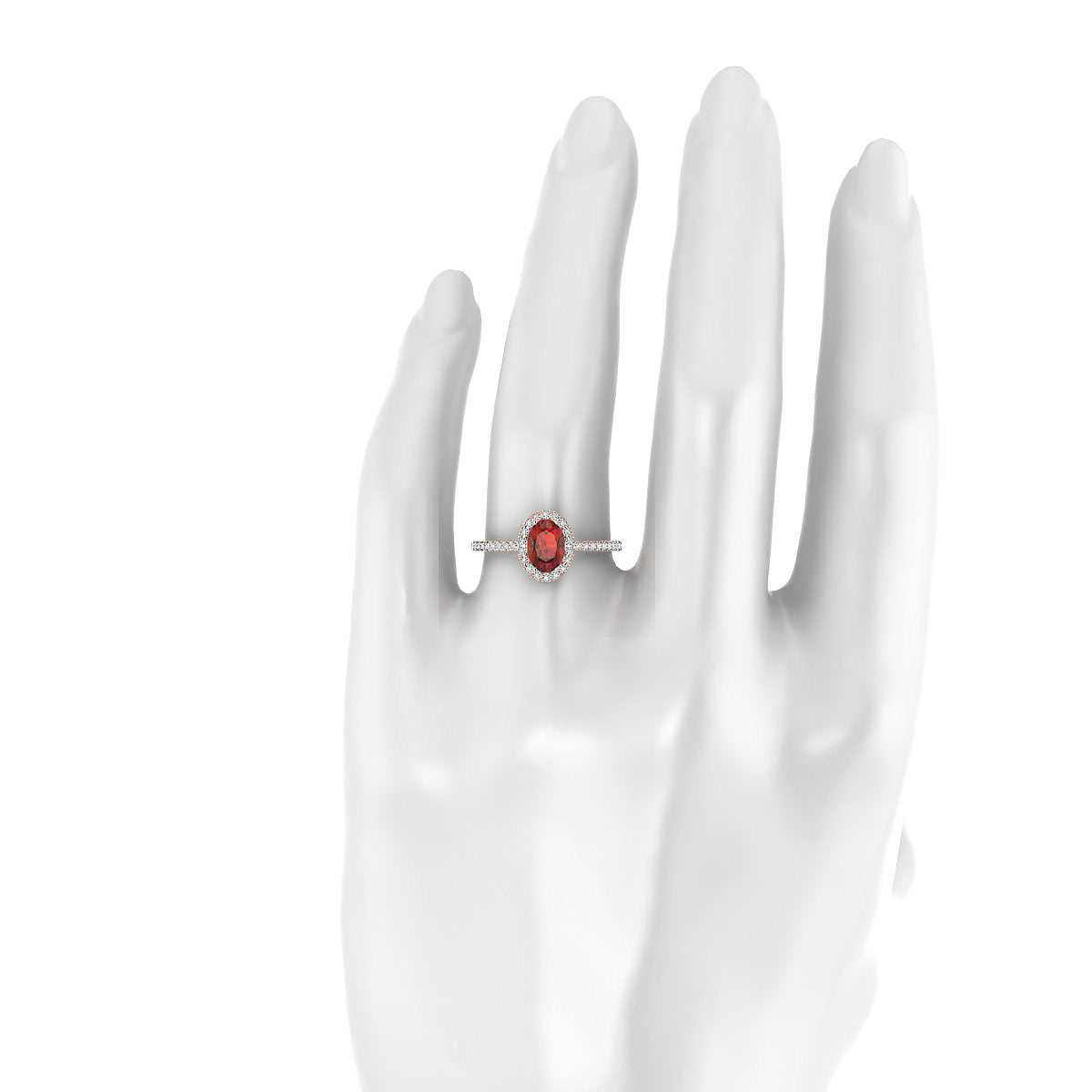 Sunrise | 18k Rose Gold 7 x 5 mm Oval Garnet Ring