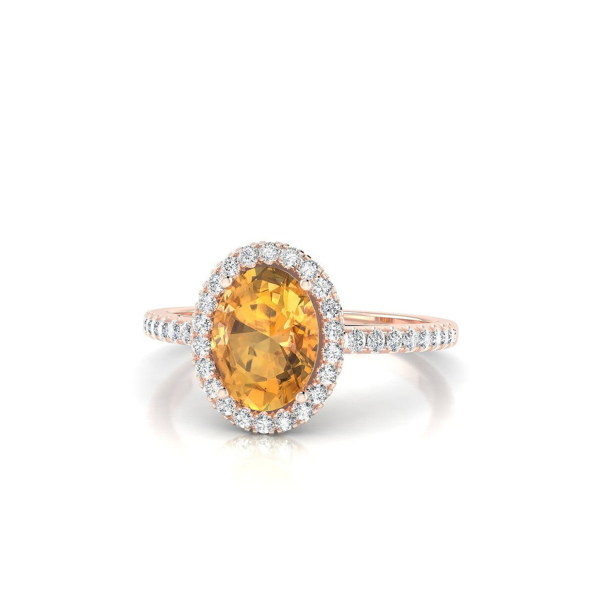 Sunrise | 18k Rose Gold 8 x 6 mm Oval Citrine Ring