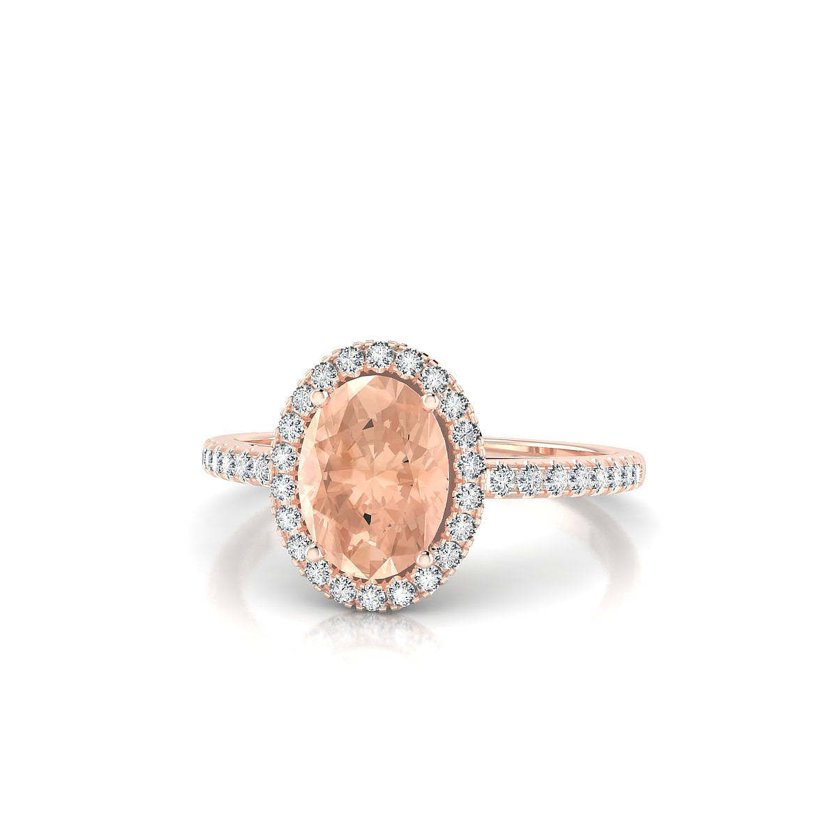 Sunrise | 18k Rose Gold 8 x 6 mm Oval Morganite Ring