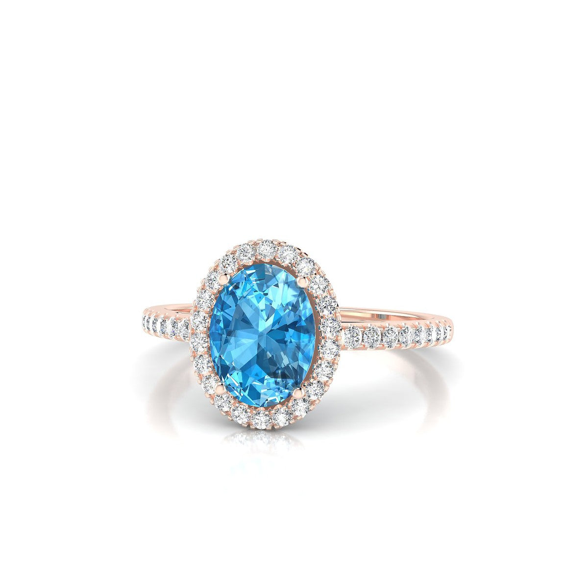 Sunrise | 18k Rose Gold 8 x 6 mm Oval Topaz Ring