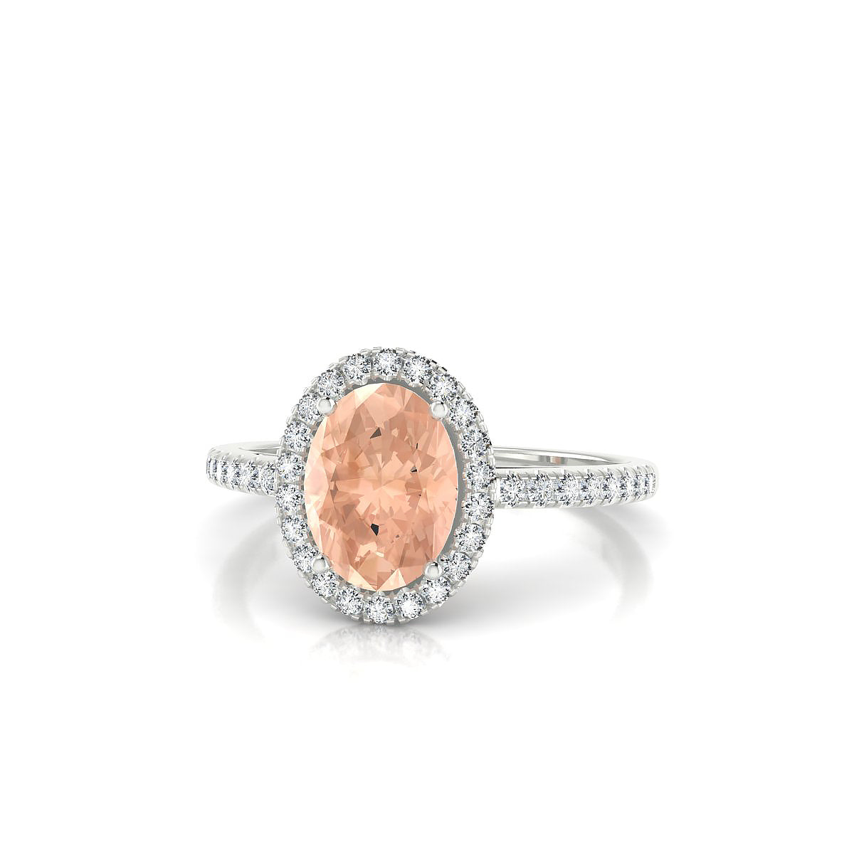 Sunrise | 18k White Gold 8 x 6 mm Oval Morganite Ring