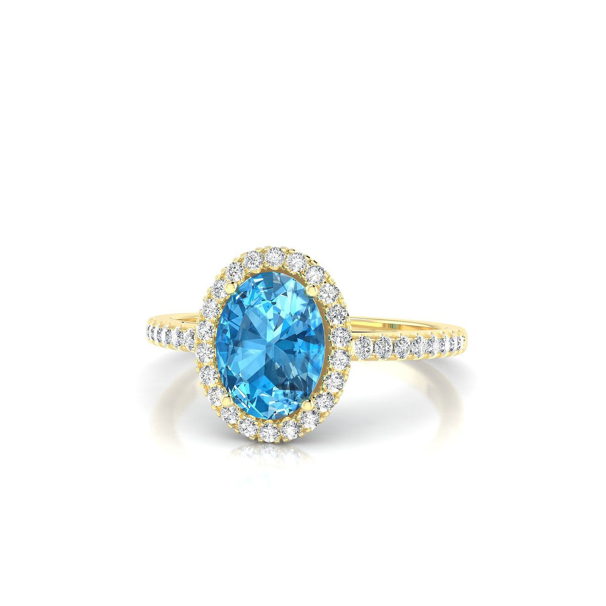 Sunrise | 18k Yellow Gold 8 x 6 mm Oval Topaz Ring
