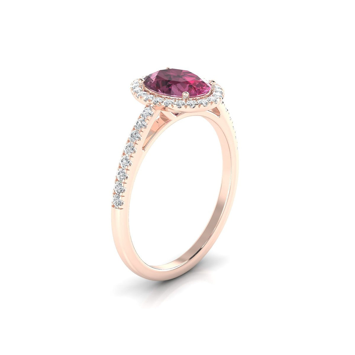 Sunrise | 18k Rose Gold 8 x 6 mm Oval Rhodolite Ring