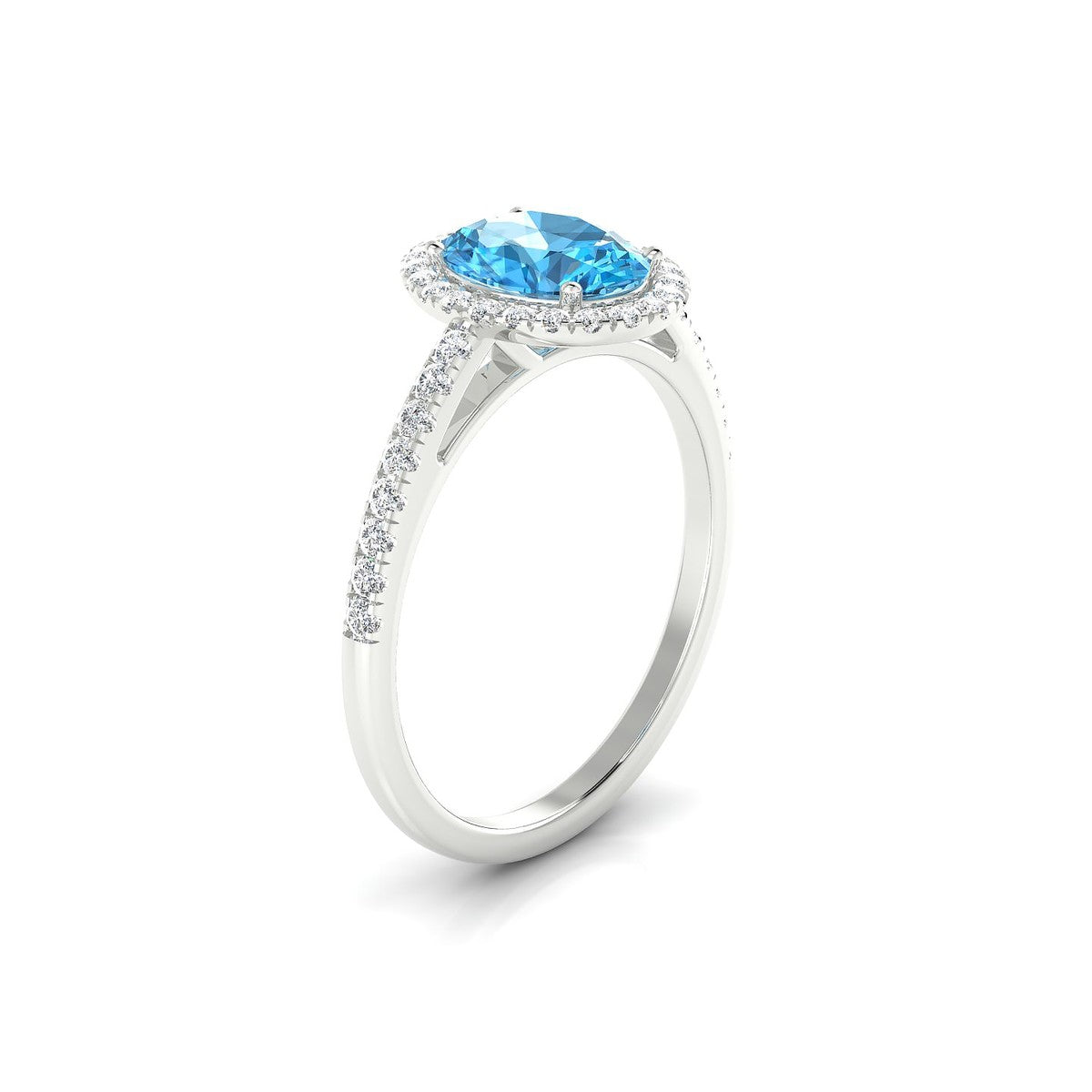 Sunrise | 18k White Gold 8 x 6 mm Oval Topaz Ring