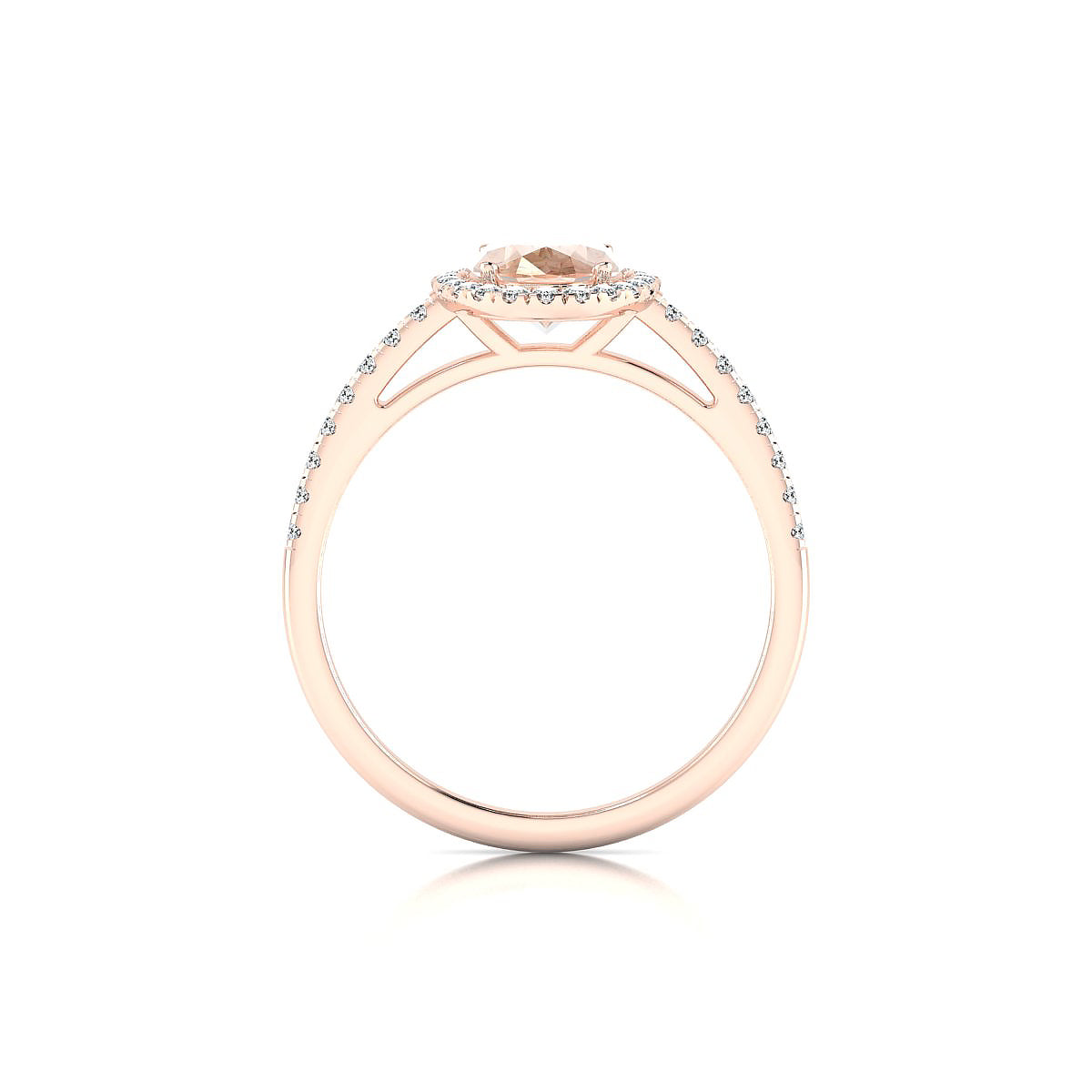 Sunrise | 18k Rose Gold 8 x 6 mm Oval Morganite Ring
