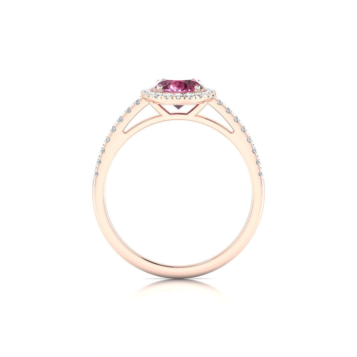 Sunrise | 18k Rose Gold 8 x 6 mm Oval Rhodolite Ring
