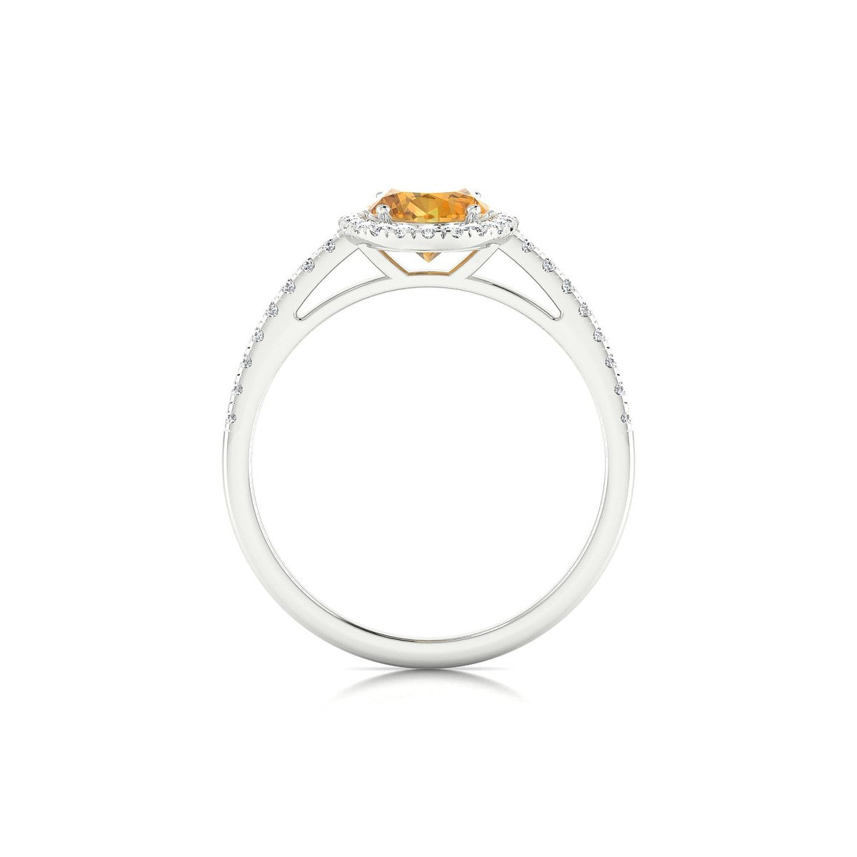 Sunrise | 18k White Gold 8 x 6 mm Oval Citrine Ring