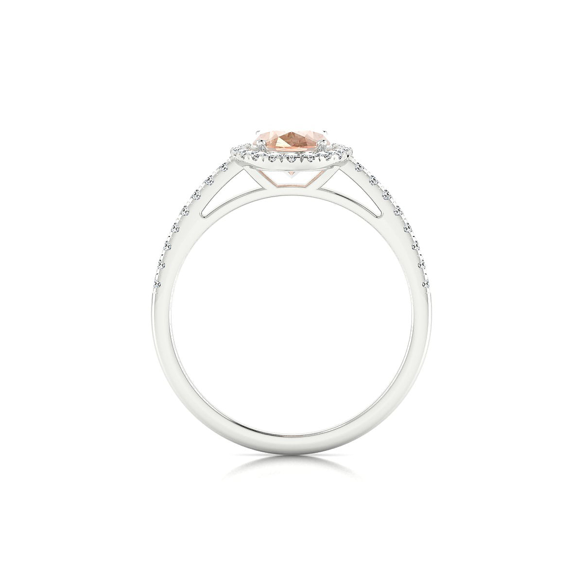 Sunrise | 18k White Gold 8 x 6 mm Oval Morganite Ring