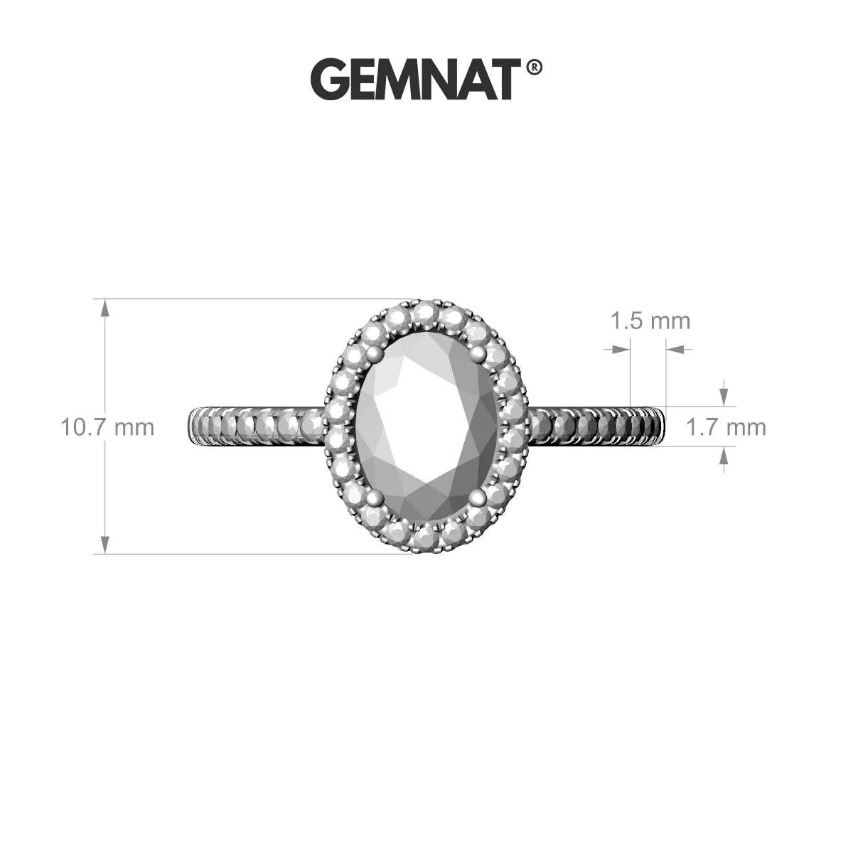 Sunrise | 18k White Gold 8 x 6 mm Oval Sapphire Ring
