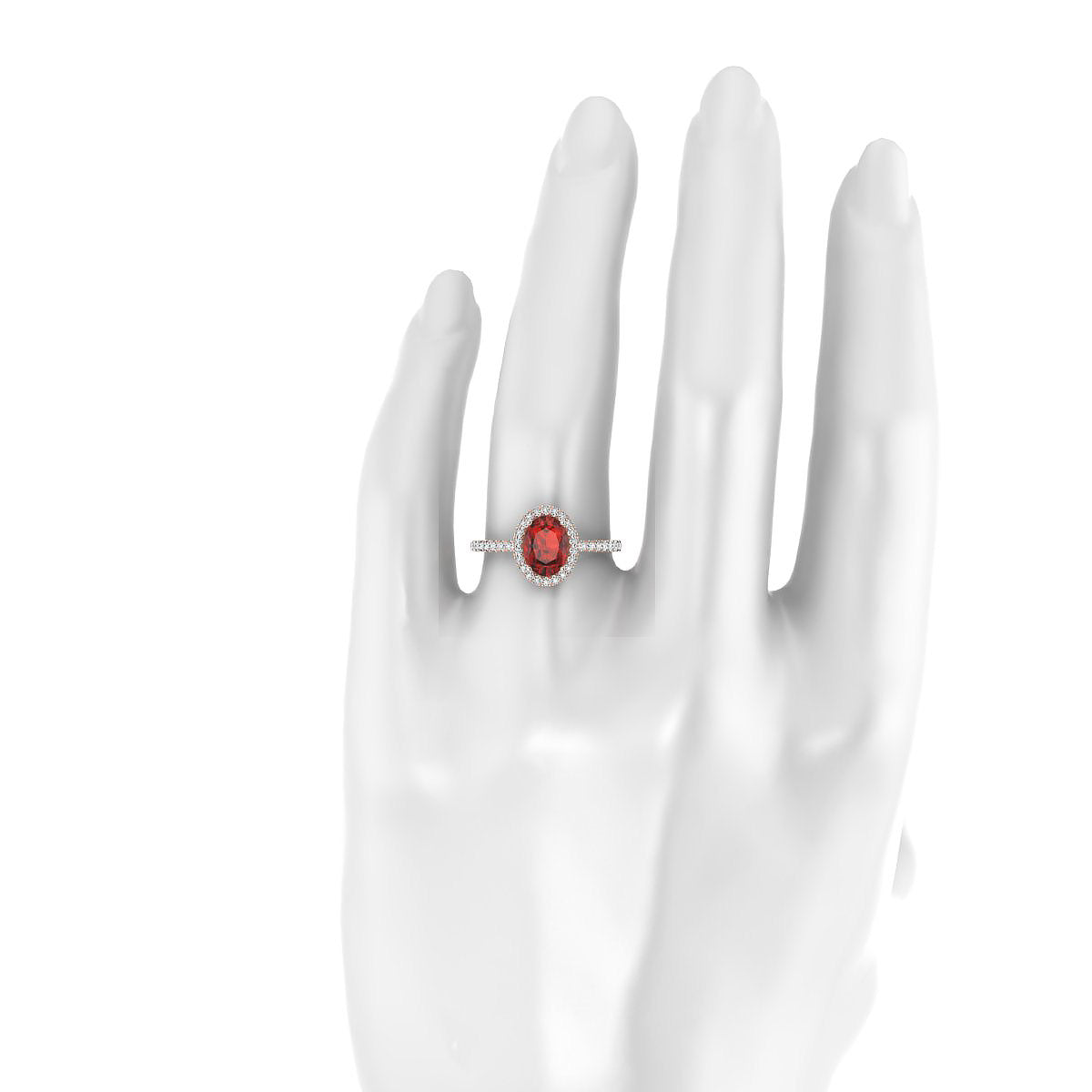 Sunrise | 18k Rose Gold 8 x 6 mm Oval Garnet Ring