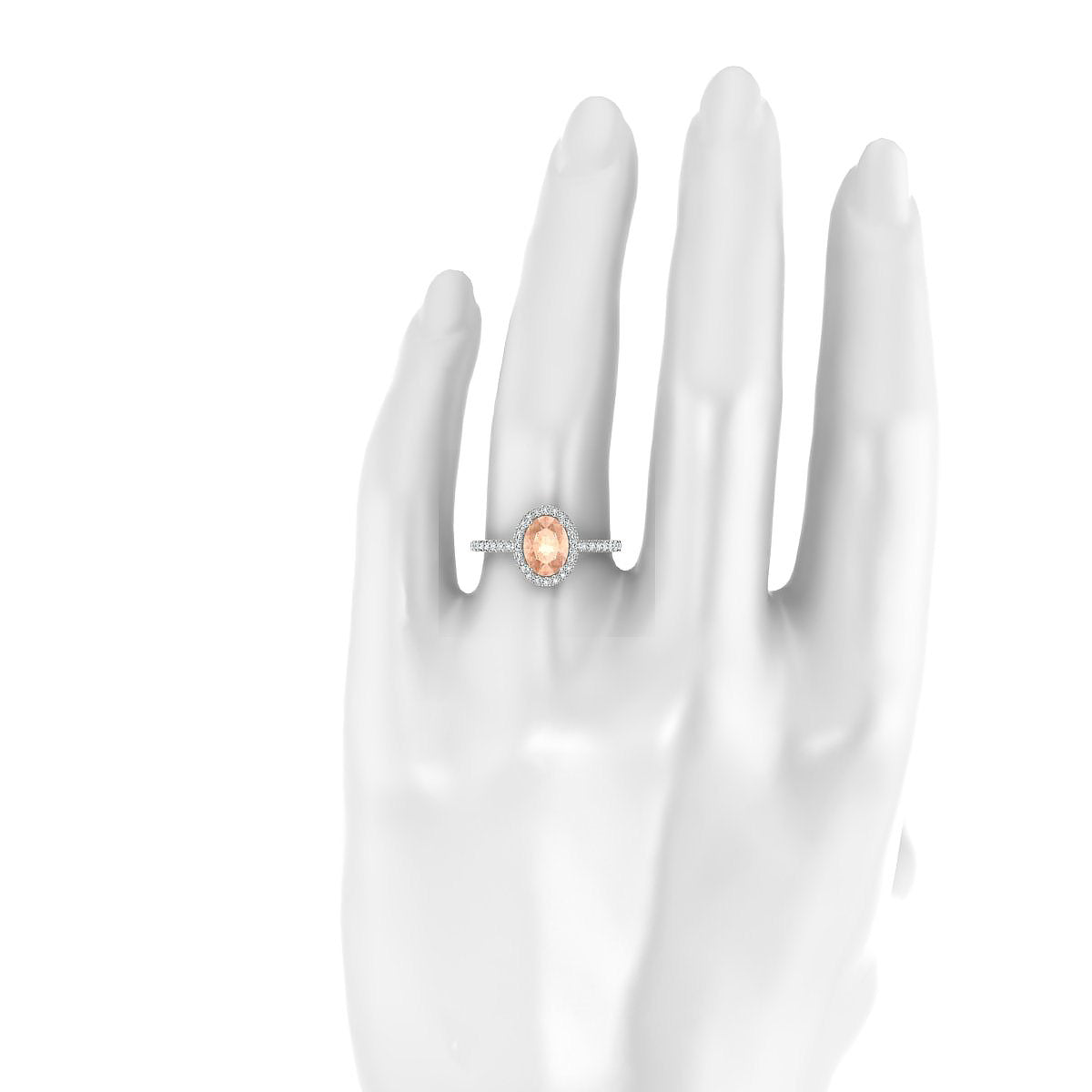 Sunrise | 18k White Gold 8 x 6 mm Oval Morganite Ring