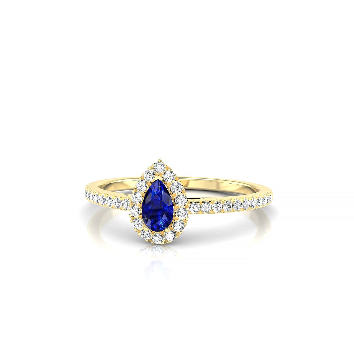 Sunrise | 18k Yellow Gold 5 x 3 mm Pear Sapphire Ring