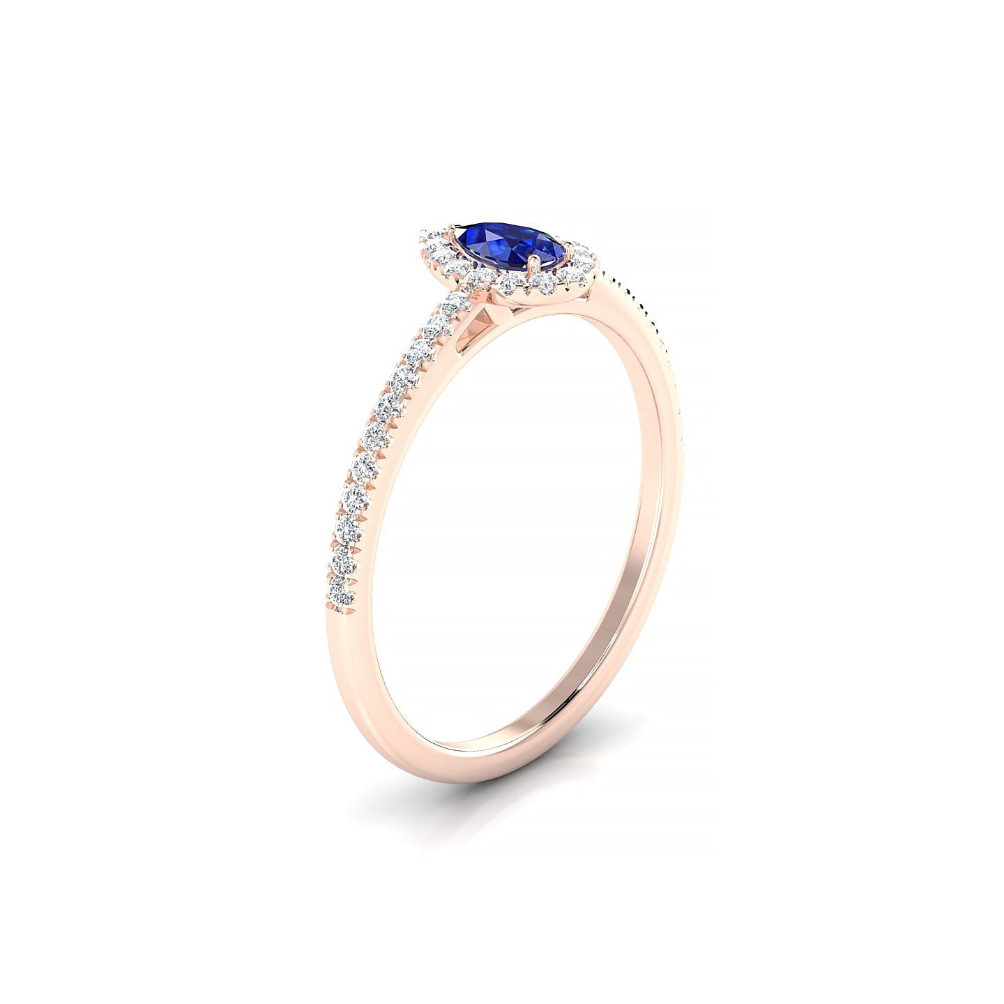 Sunrise | 18k Rose Gold 5 x 3 mm Pear Sapphire Ring