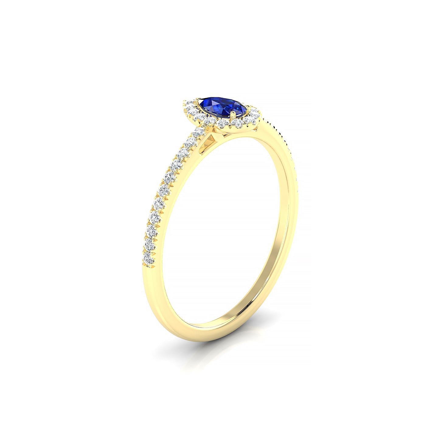 Sunrise | 18k Yellow Gold 5 x 3 mm Pear Sapphire Ring
