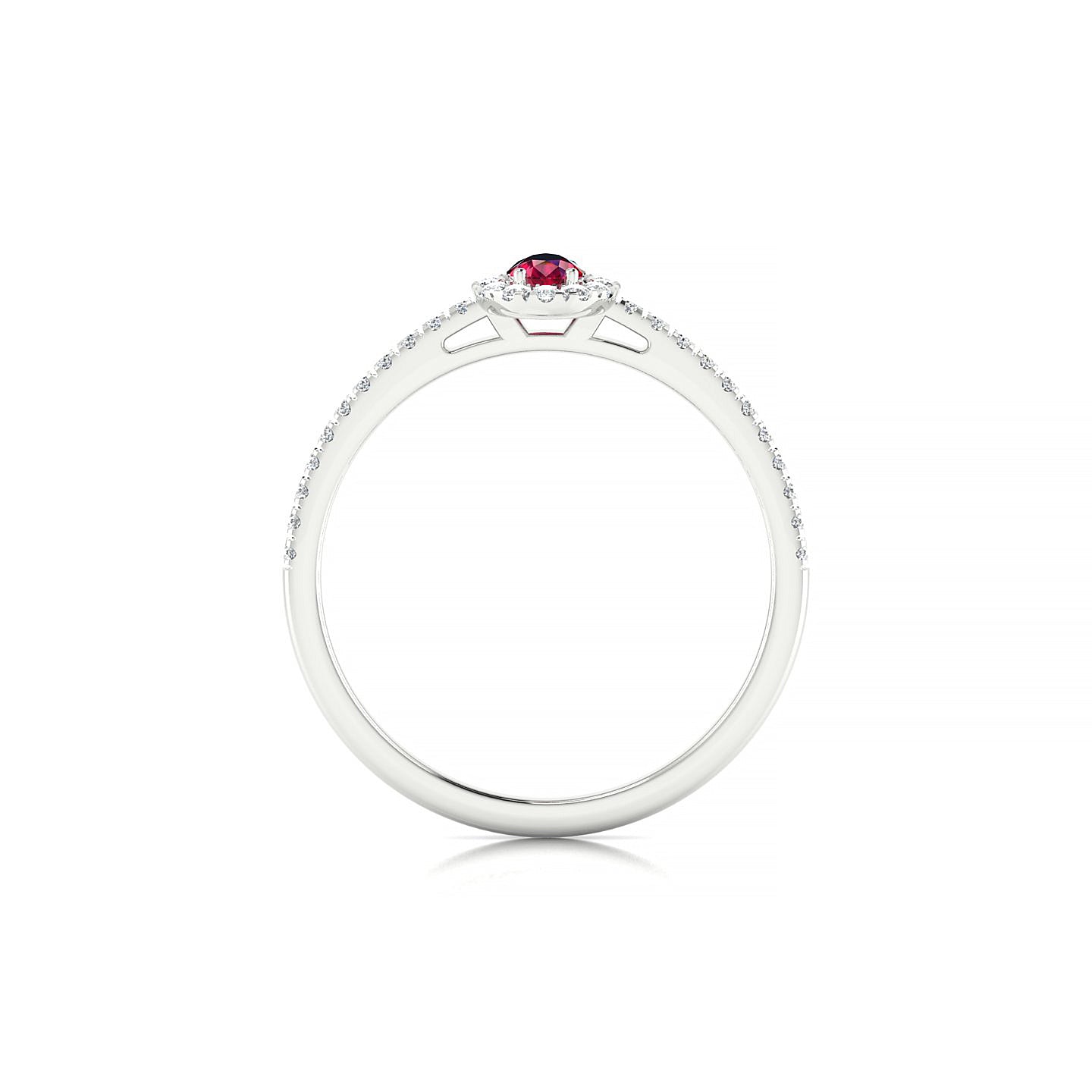 Sunrise | 18k White Gold 5 x 3 mm Pear Ruby Ring