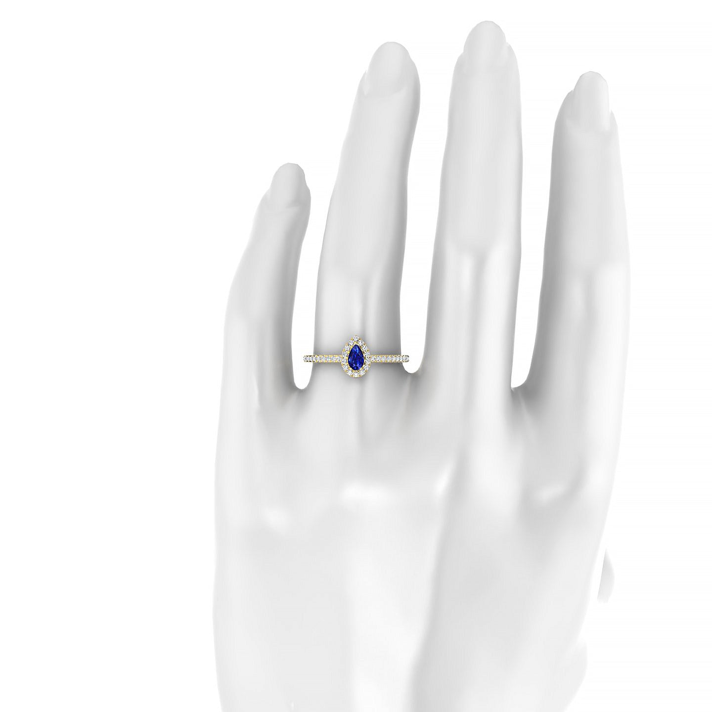 Sunrise | 18k Yellow Gold 5 x 3 mm Pear Sapphire Ring