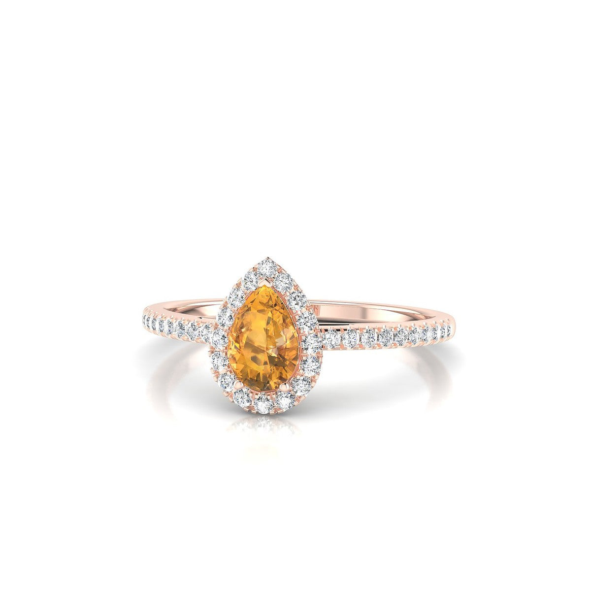 Sunrise | 18k Rose Gold 6 x 4 mm Pear Citrine Ring