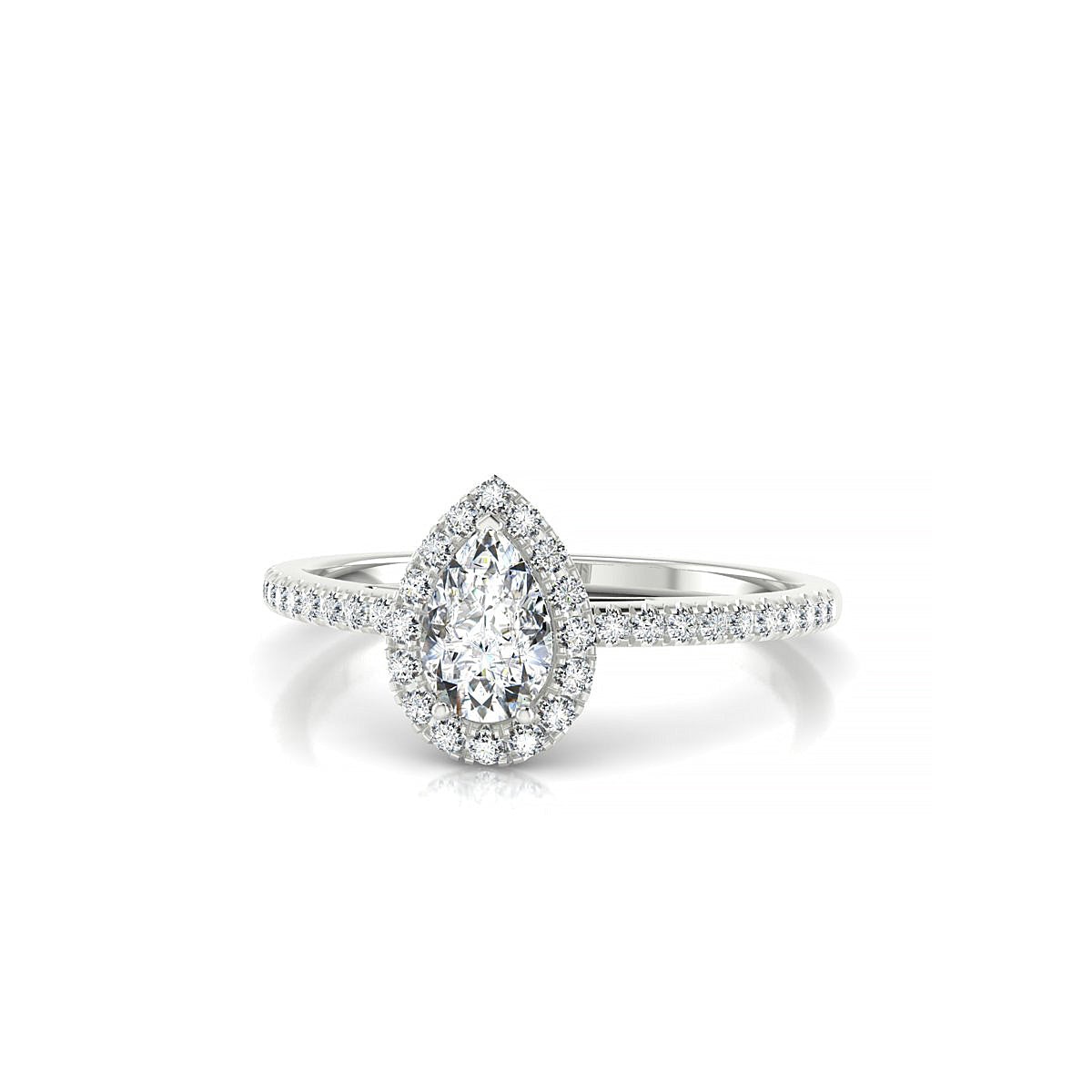 Sunrise | 18k White Gold 6 x 4 mm Pear Diamond Ring