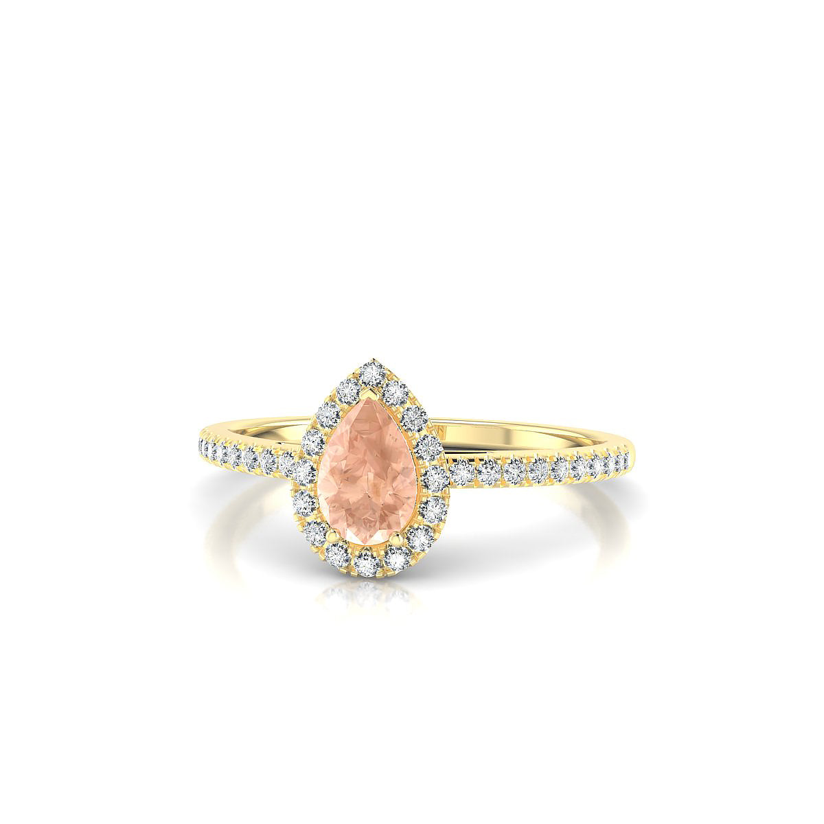 Sunrise | 18k Yellow Gold 6 x 4 mm Pear Morganite Ring