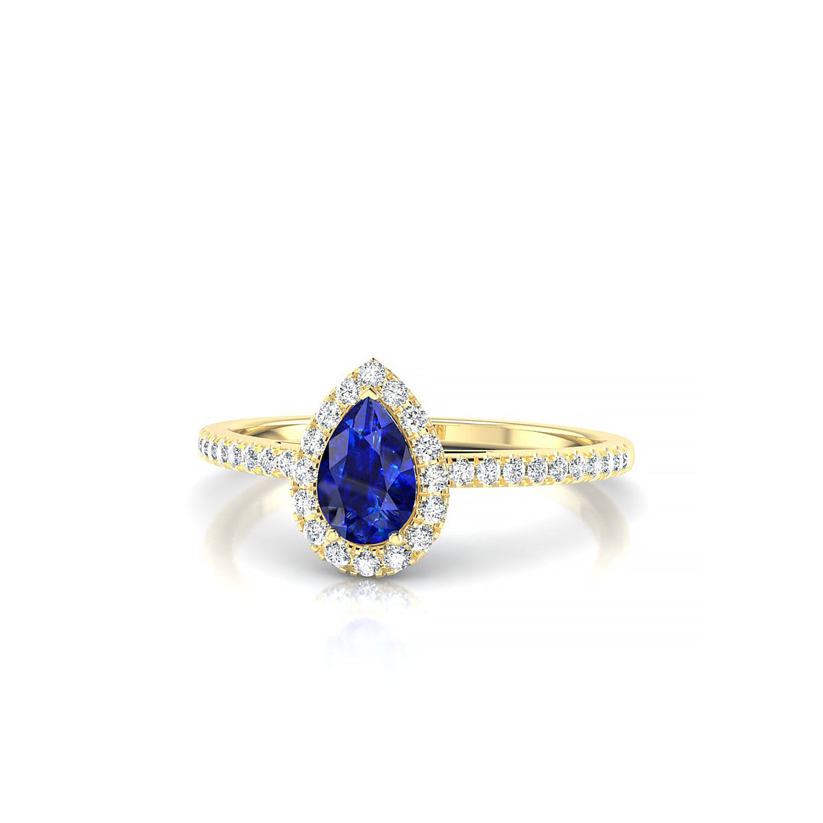 Sunrise | 18k Yellow Gold 6 x 4 mm Pear Sapphire Ring