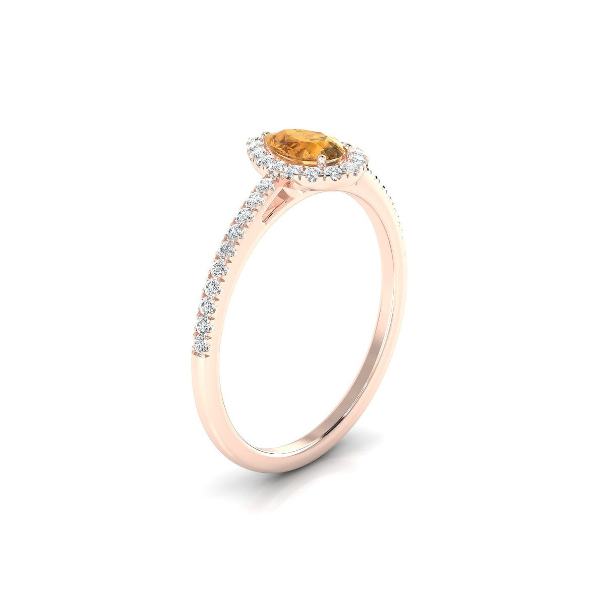 Sunrise | 18k Rose Gold 6 x 4 mm Pear Citrine Ring