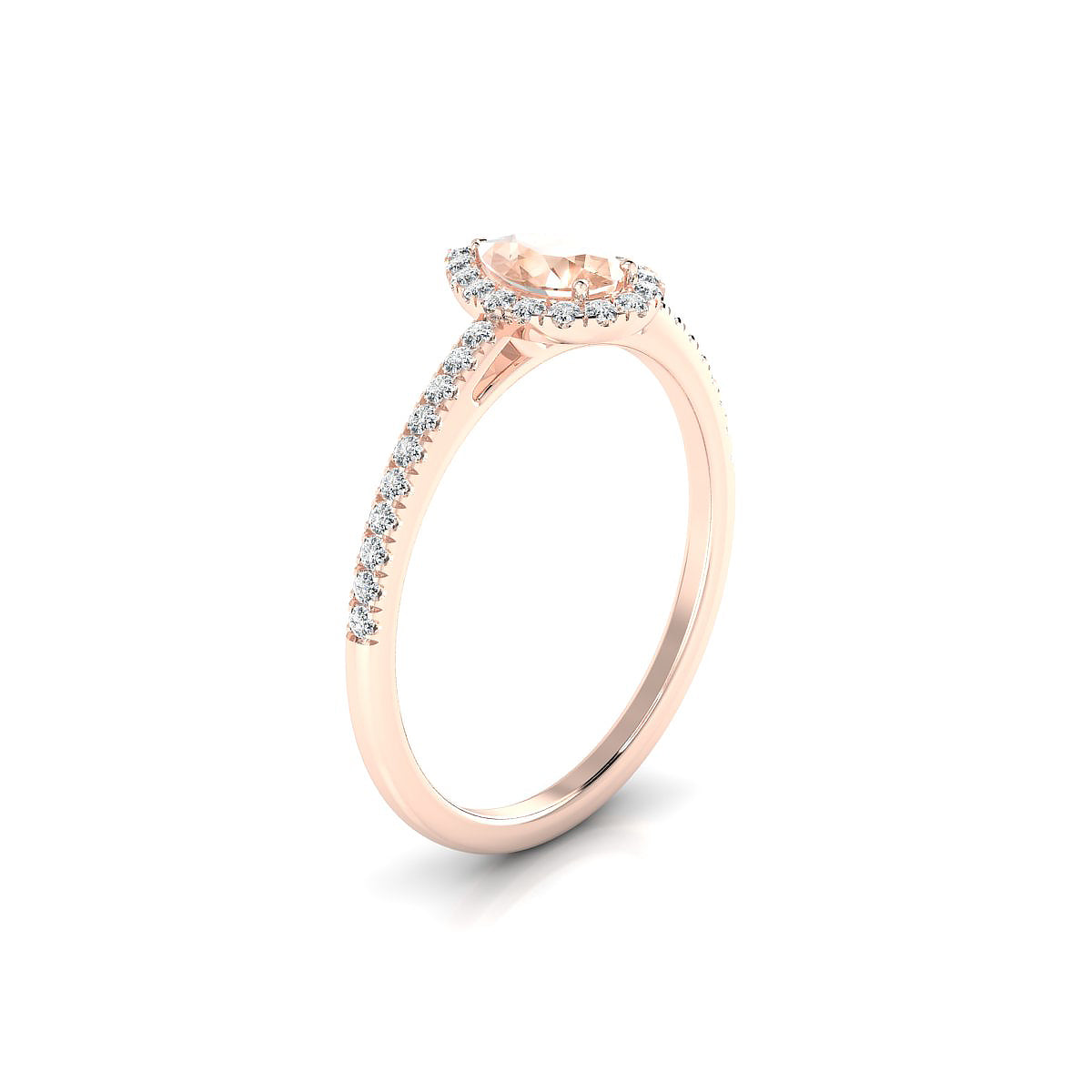 Sunrise | 18k Rose Gold 6 x 4 mm Pear Morganite Ring