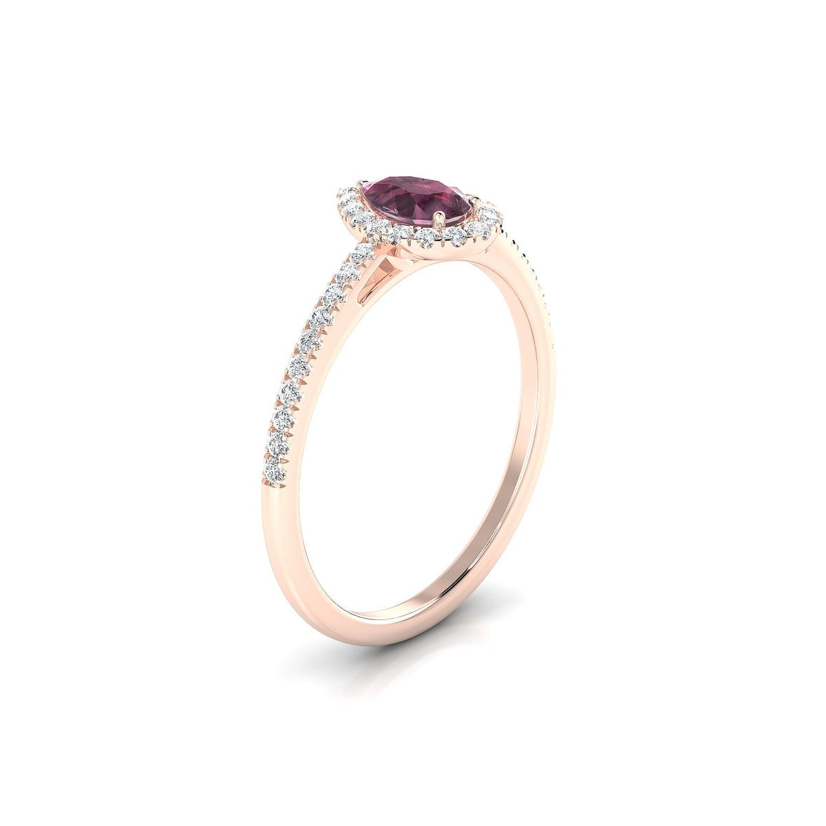 Sunrise | 18k Rose Gold 6 x 4 mm Pear Rhodolite Ring