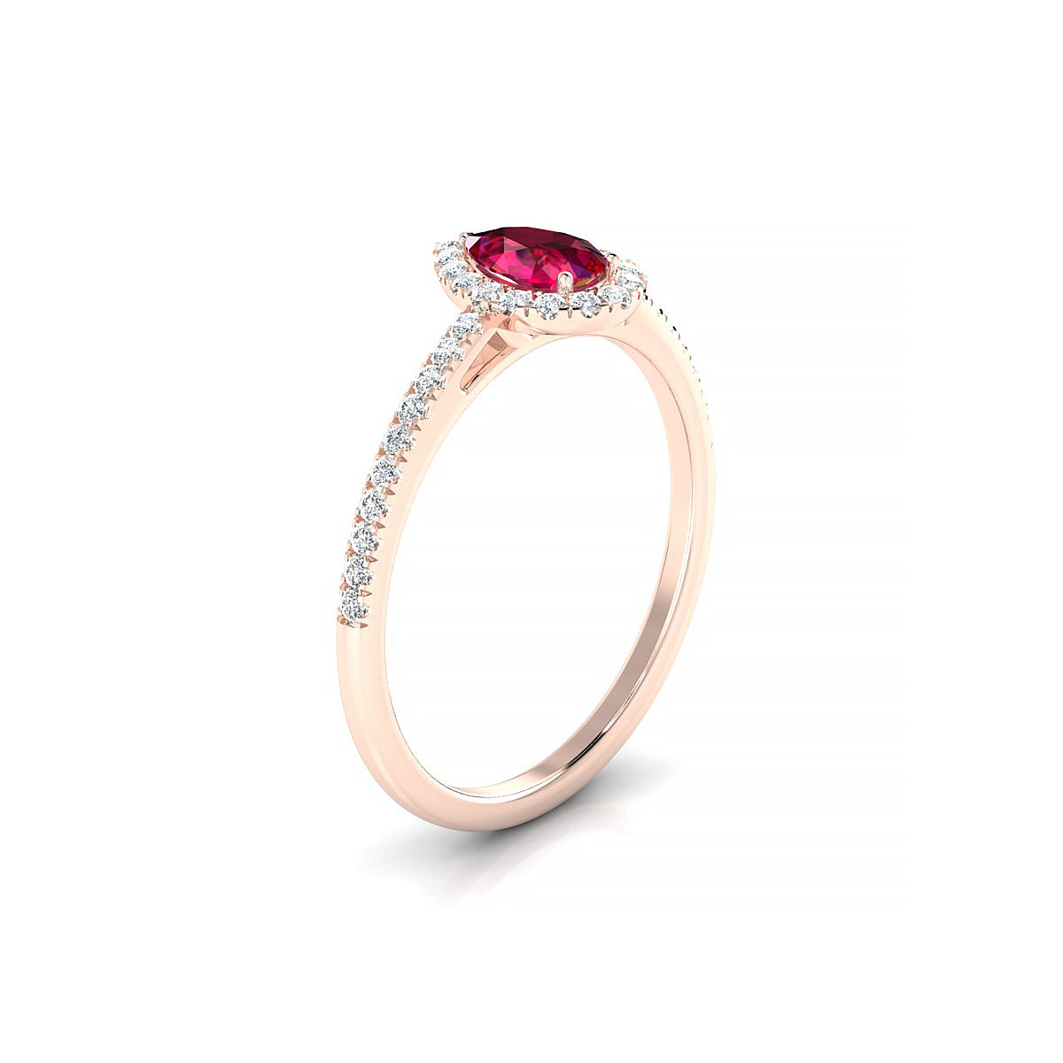 Sunrise | 18k Rose Gold 6 x 4 mm Pear Ruby Ring