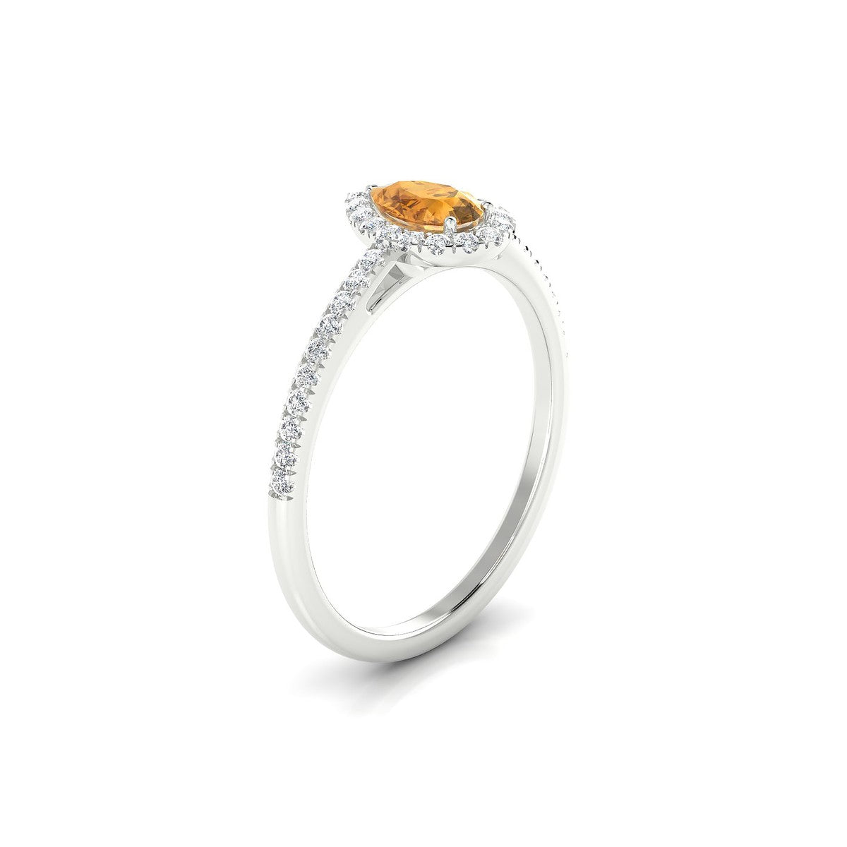 Sunrise | 18k White Gold 6 x 4 mm Pear Citrine Ring