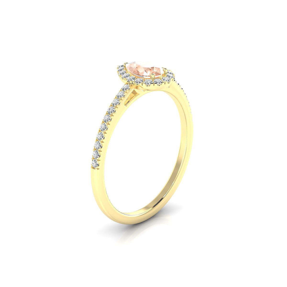Sunrise | 18k Yellow Gold 6 x 4 mm Pear Morganite Ring