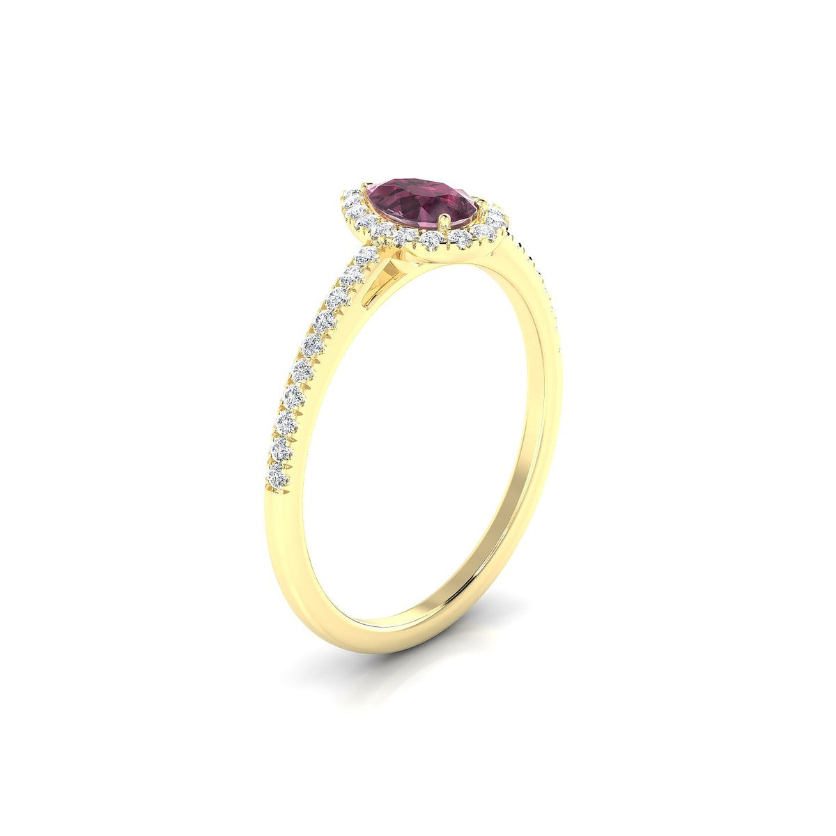 Sunrise | 18k Yellow Gold 6 x 4 mm Pear Rhodolite Ring