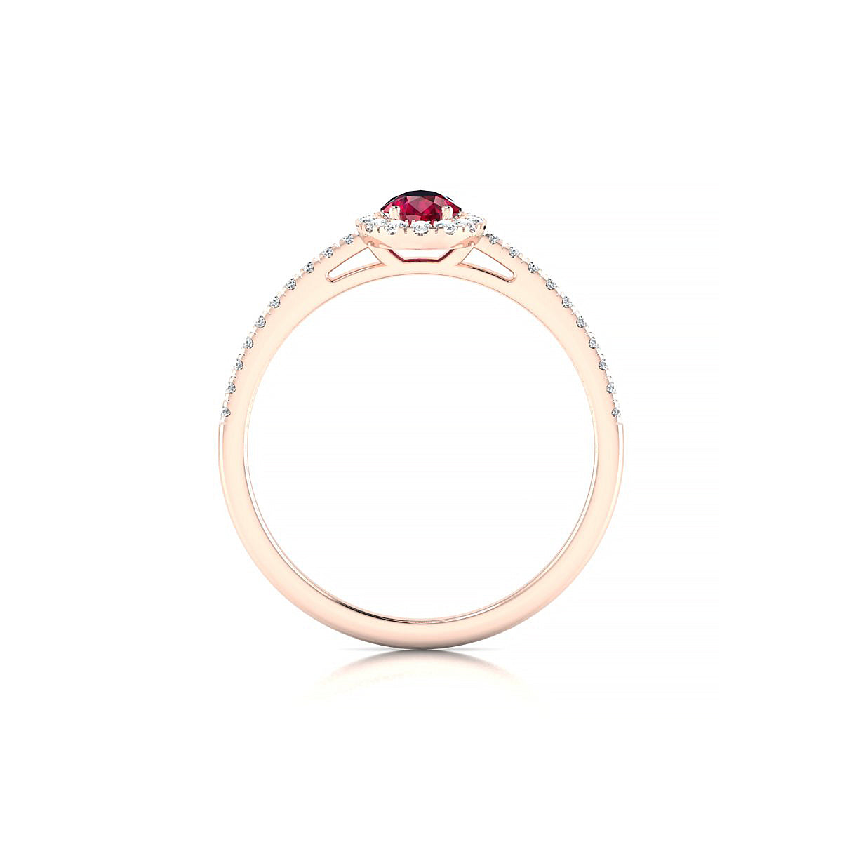 Sunrise | 18k Rose Gold 6 x 4 mm Pear Ruby Ring