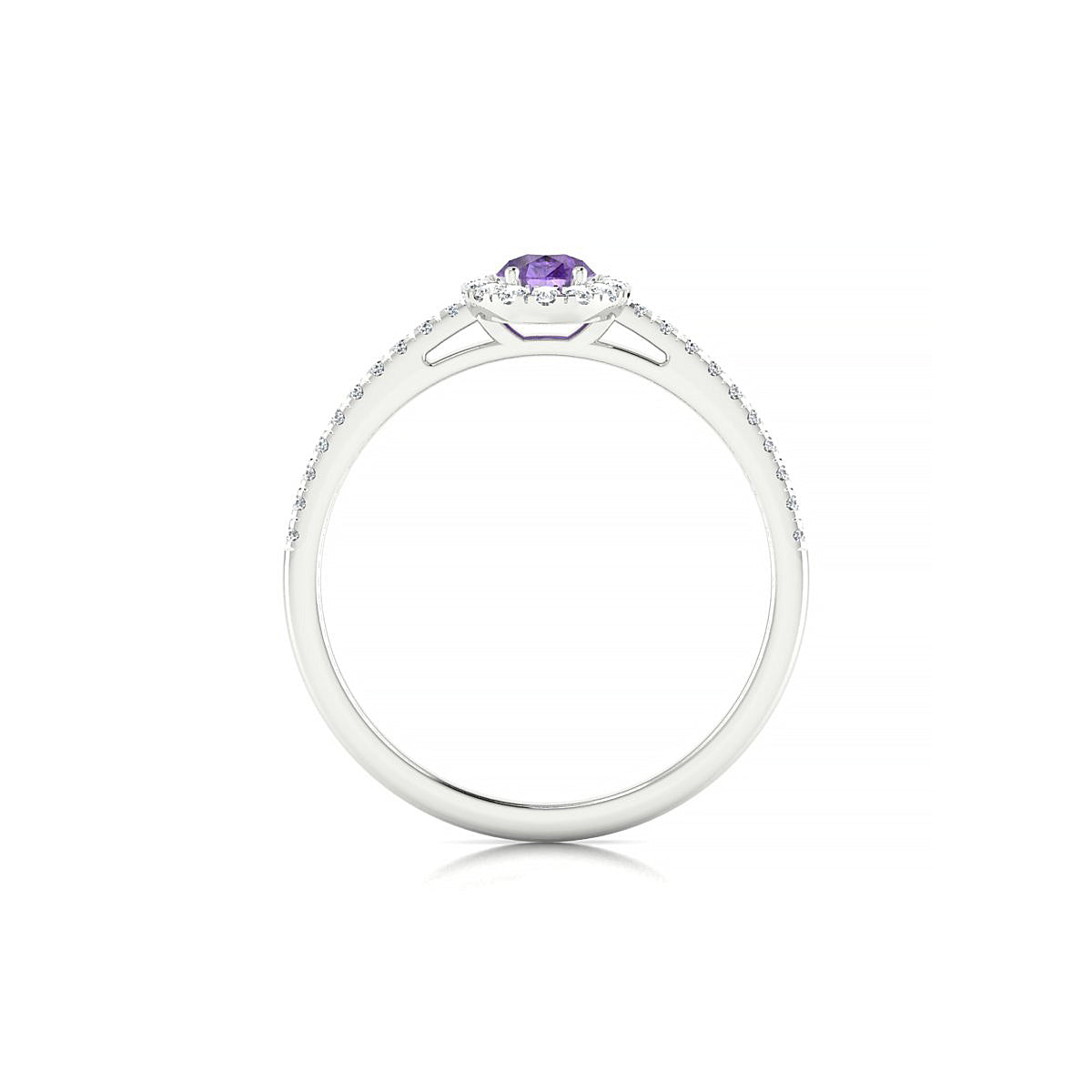 Sunrise | 18k White Gold 6 x 4 mm Pear Amethyst Ring