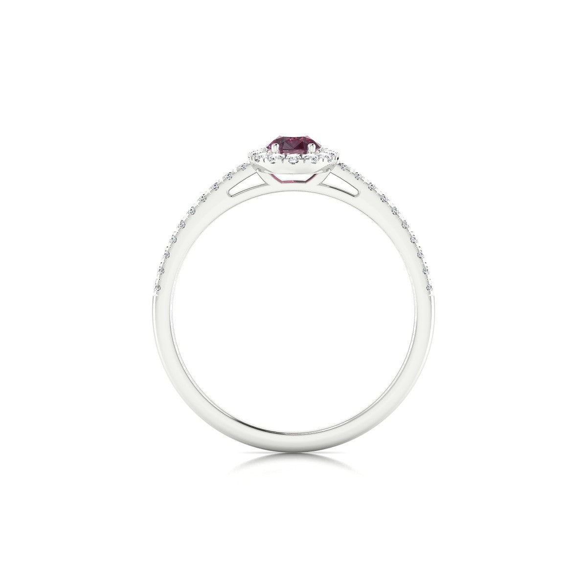 Sunrise | 18k White Gold 6 x 4 mm Pear Rhodolite Ring