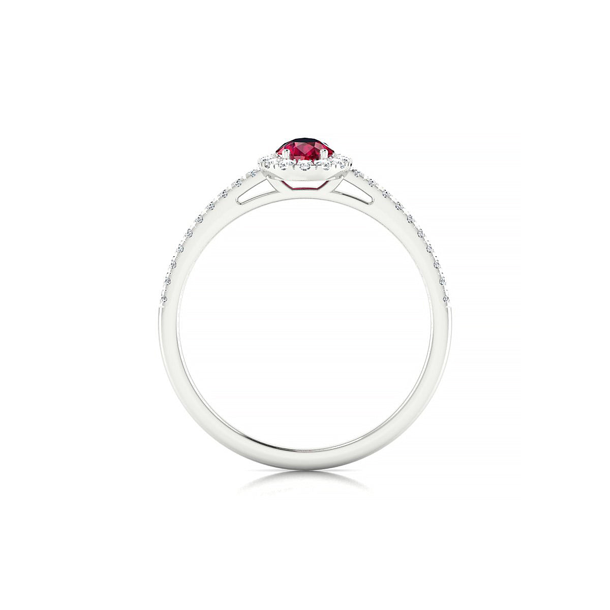Sunrise | 18k White Gold 6 x 4 mm Pear Ruby Ring