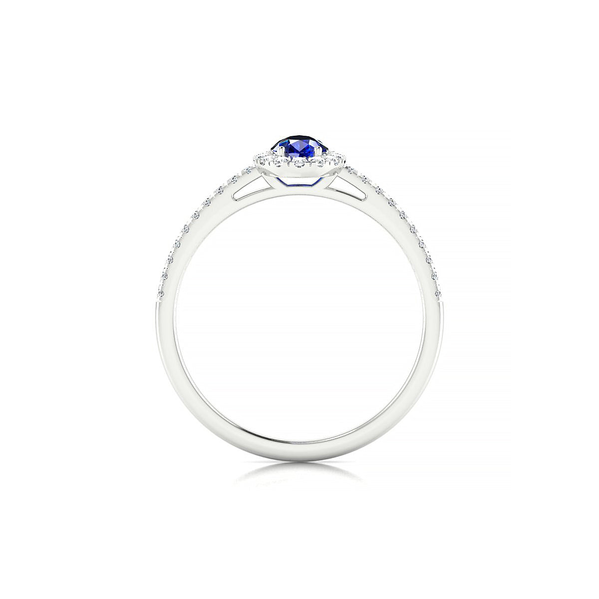 Sunrise | 18k White Gold 6 x 4 mm Pear Sapphire Ring