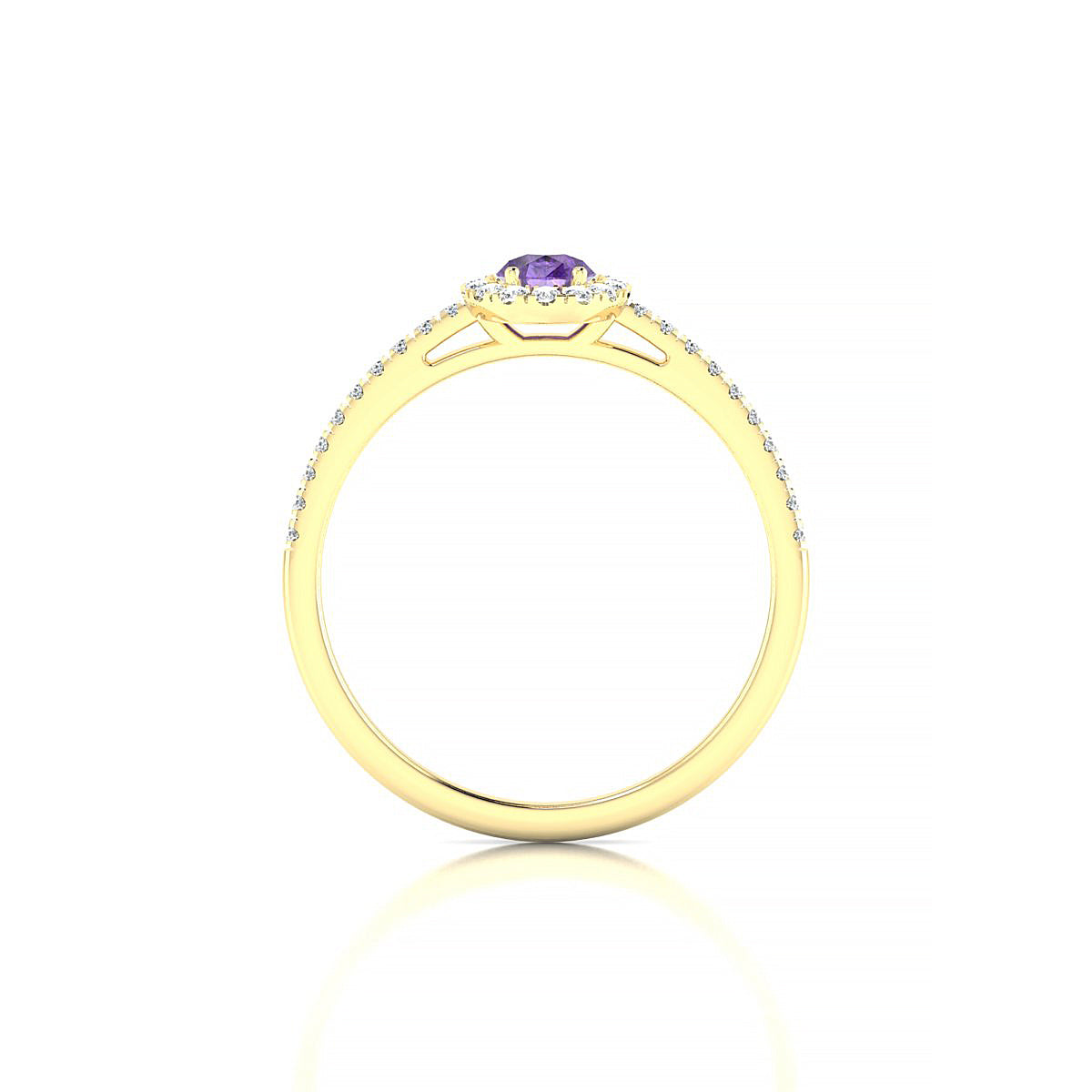 Sunrise | 18k Yellow Gold 6 x 4 mm Pear Amethyst Ring