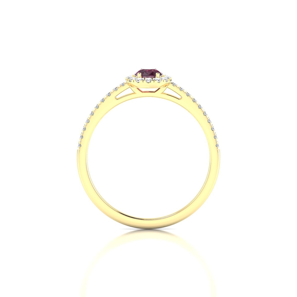 Sunrise | 18k Yellow Gold 6 x 4 mm Pear Rhodolite Ring