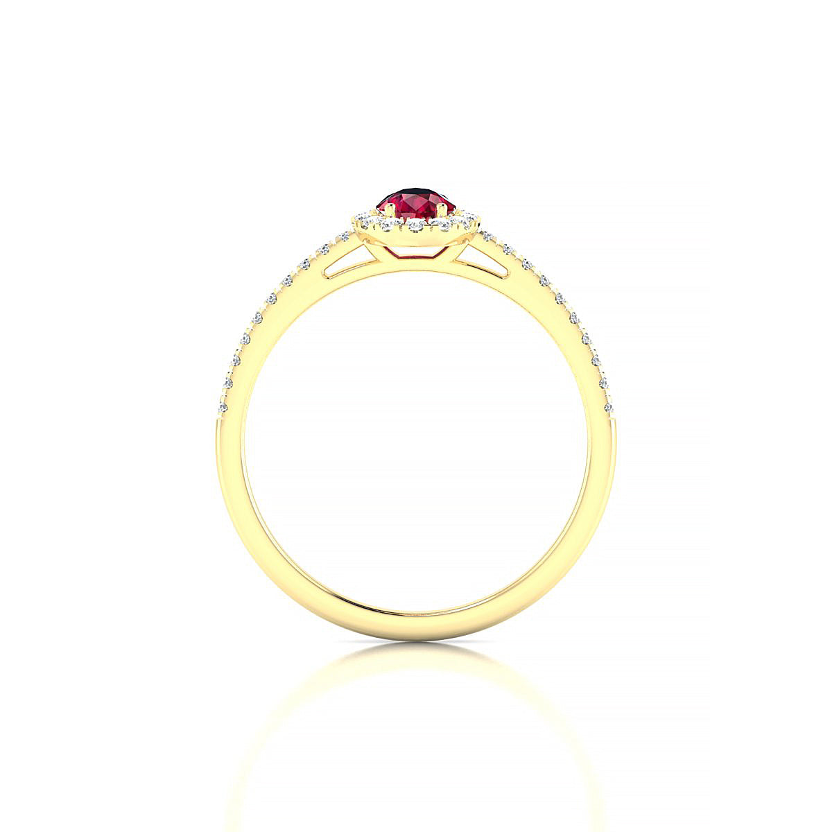 Sunrise | 18k Yellow Gold 6 x 4 mm Pear Ruby Ring