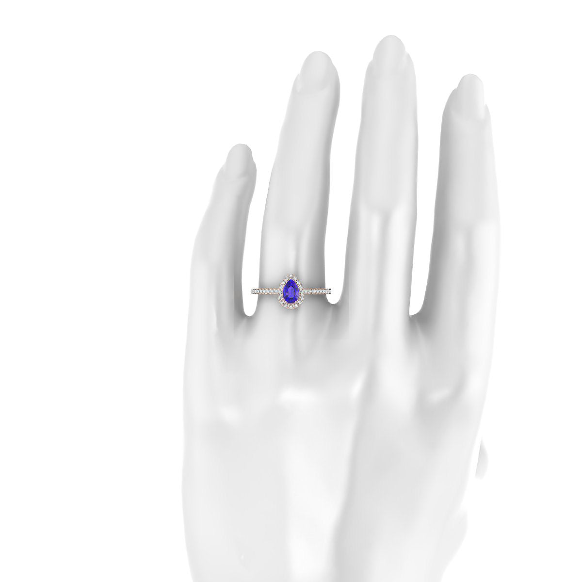 Sunrise | 18k Rose Gold 6 x 4 mm Pear Tanzanite Ring