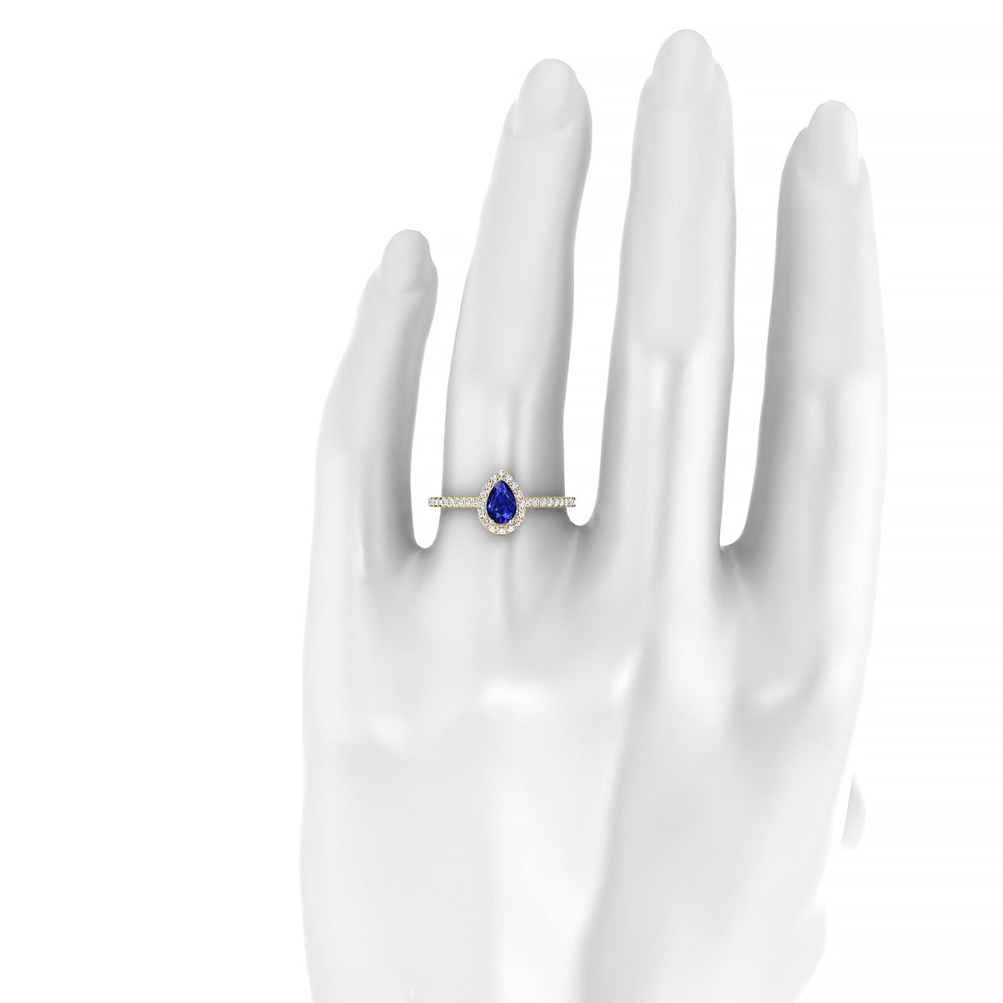 Sunrise | 18k Yellow Gold 6 x 4 mm Pear Sapphire Ring