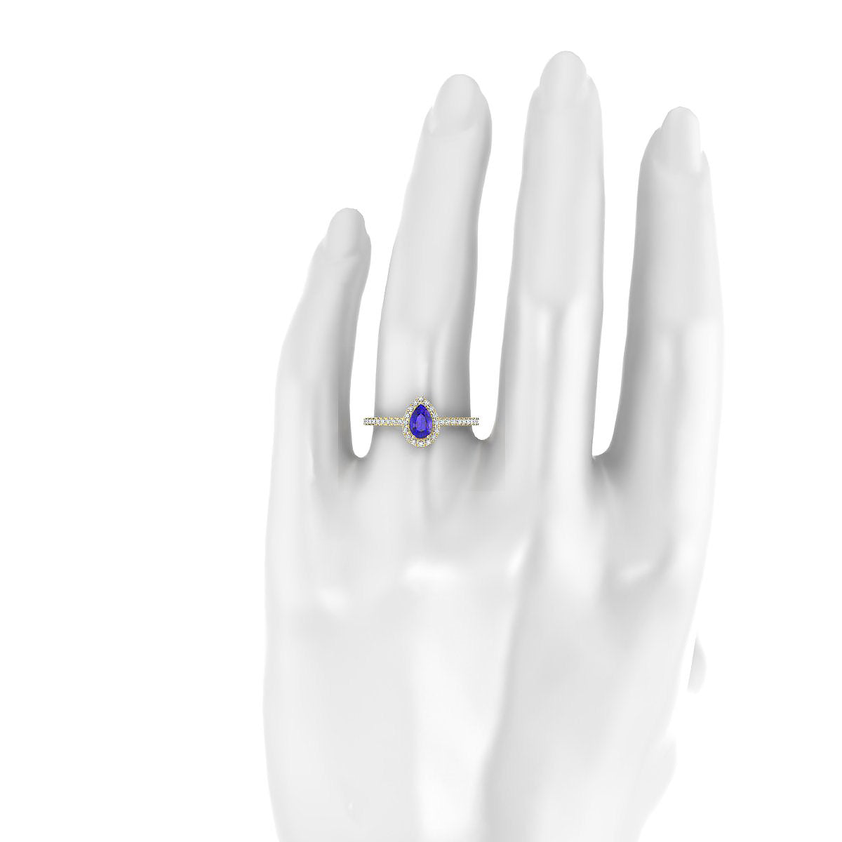 Sunrise | 18k Yellow Gold 6 x 4 mm Pear Tanzanite Ring