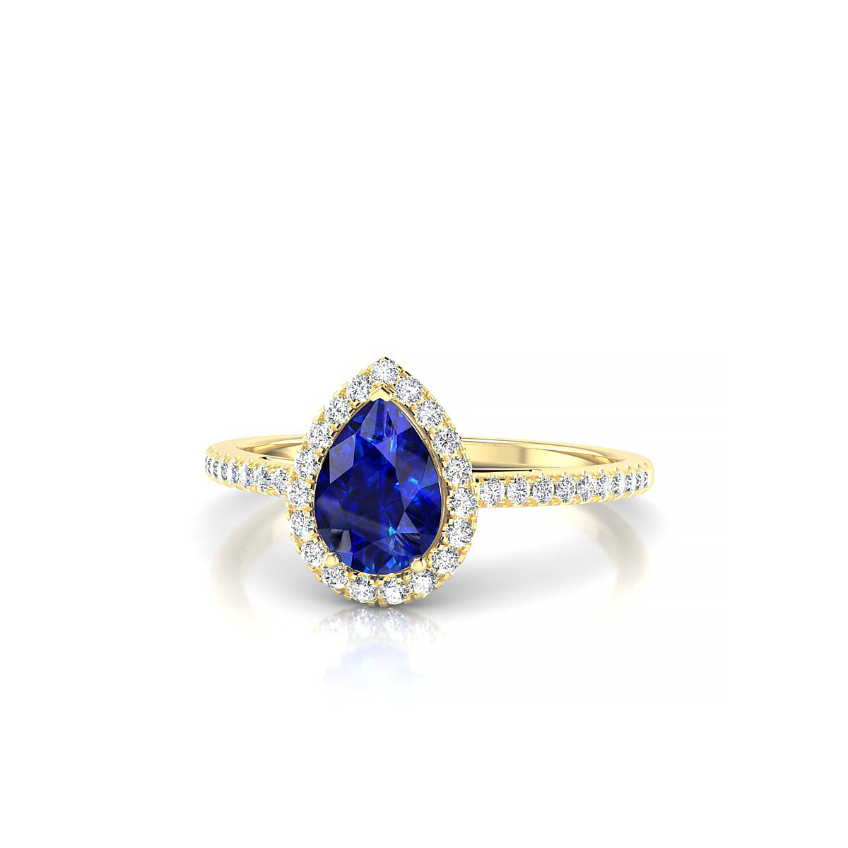 Sunrise | 18k Yellow Gold 7 x 5 mm Pear Sapphire Ring