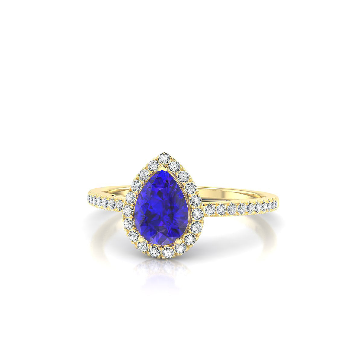 Sunrise | 18k Yellow Gold 7 x 5 mm Pear Tanzanite Ring
