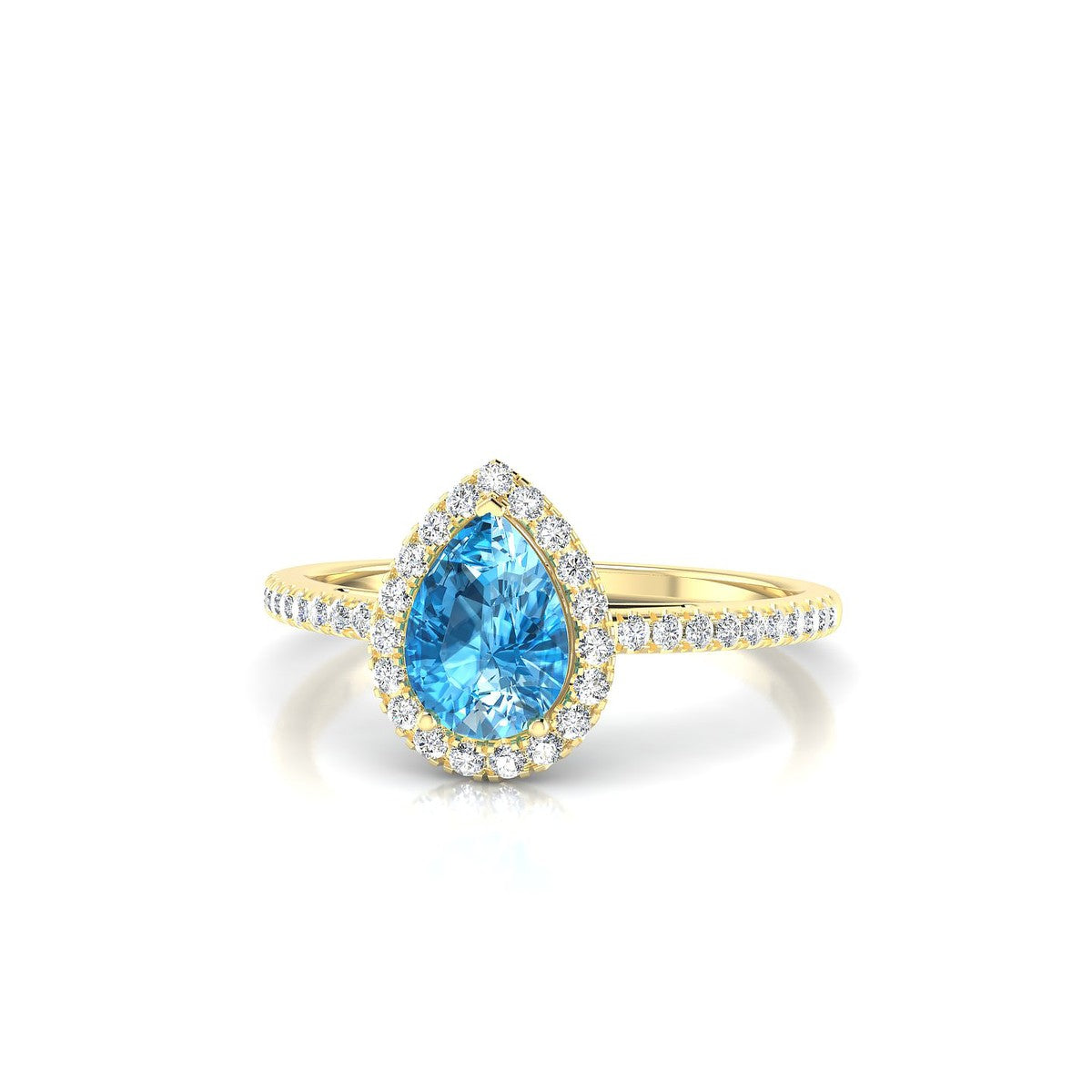 Sunrise | 18k Yellow Gold 7 x 5 mm Pear Topaz Ring