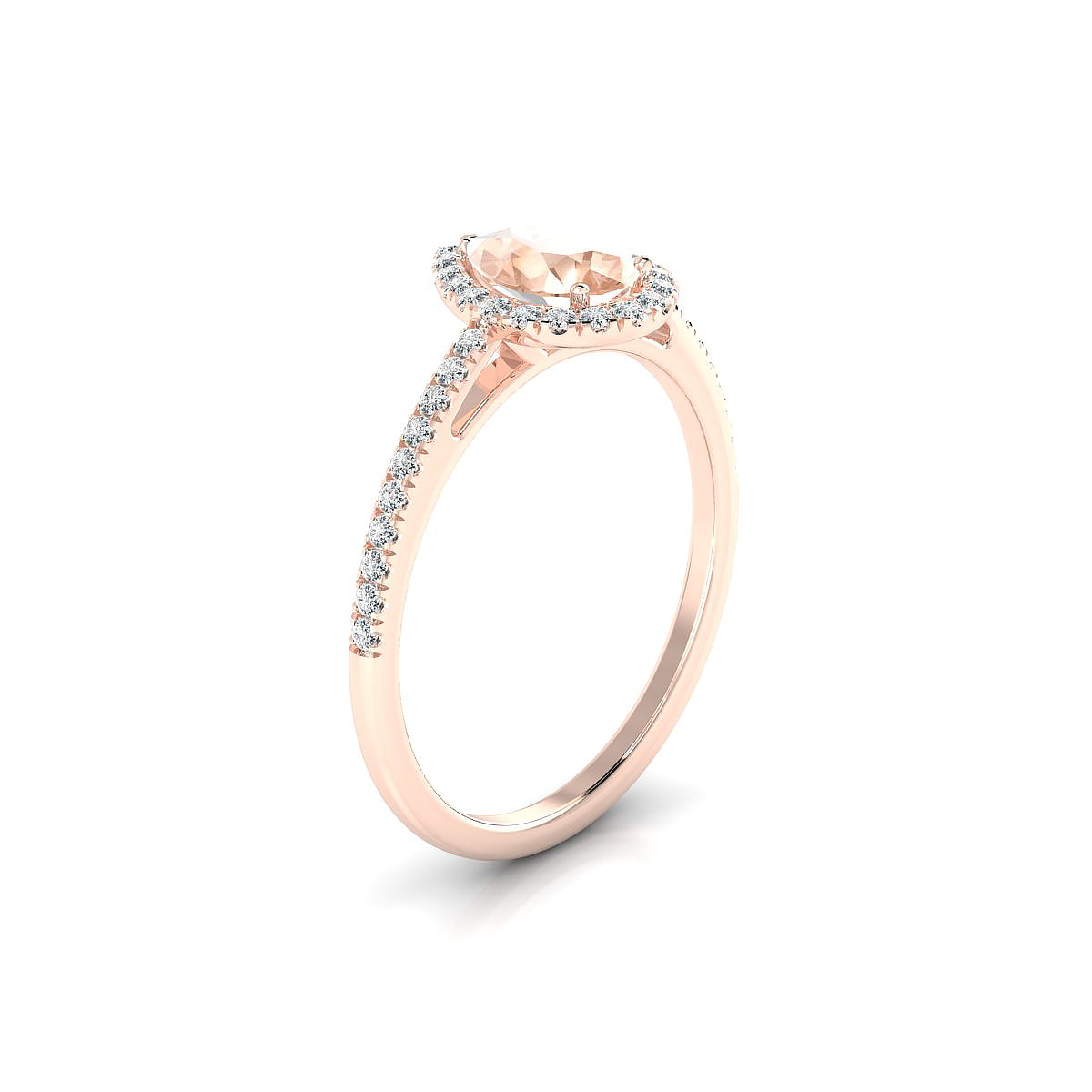 Sunrise | 18k Rose Gold 7 x 5 mm Pear Morganite Ring